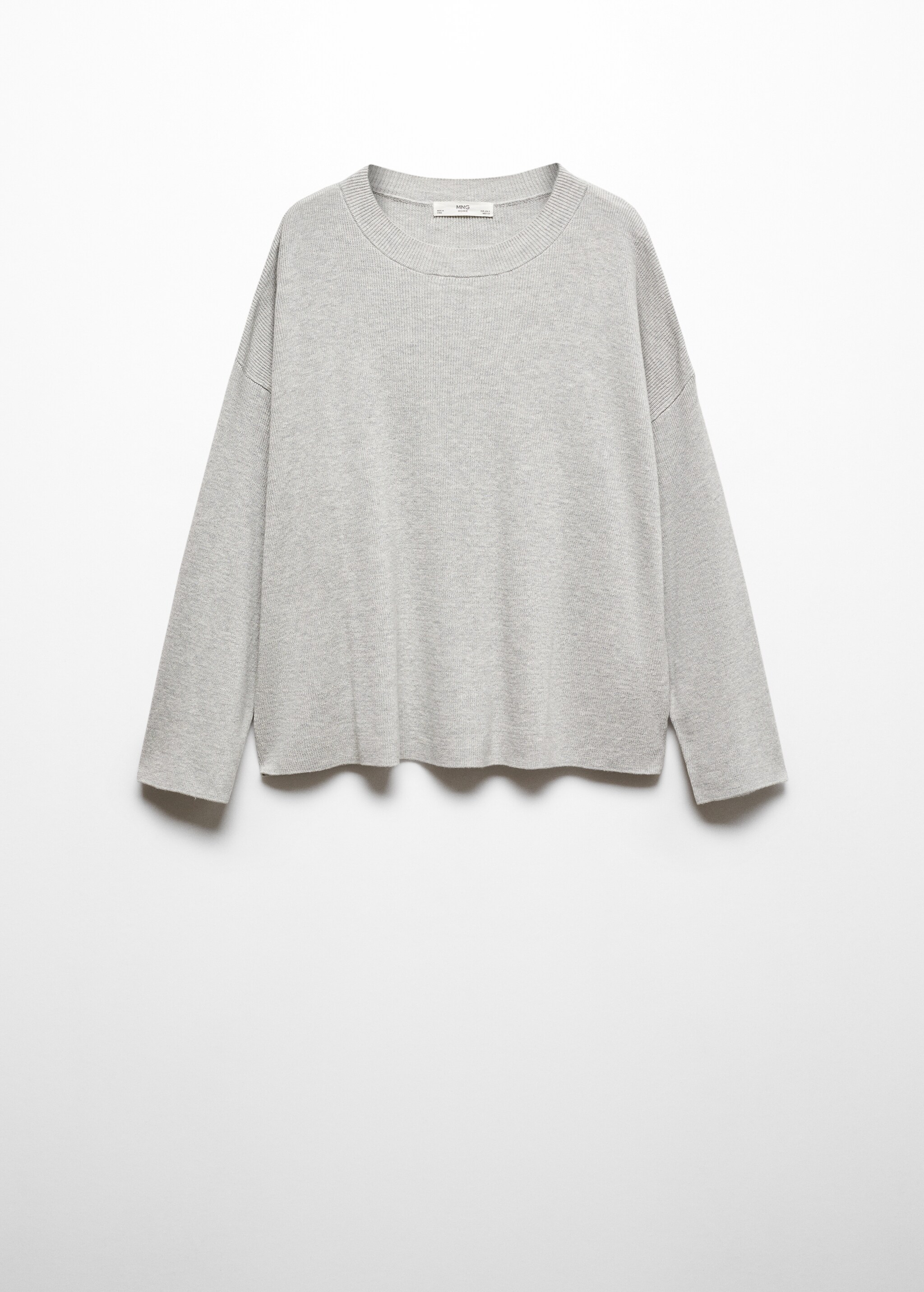 Sweter z okrągłym dekoltem z dzianiny mieszanej z bawełny i lnu - Artykuł bez modela/modelki