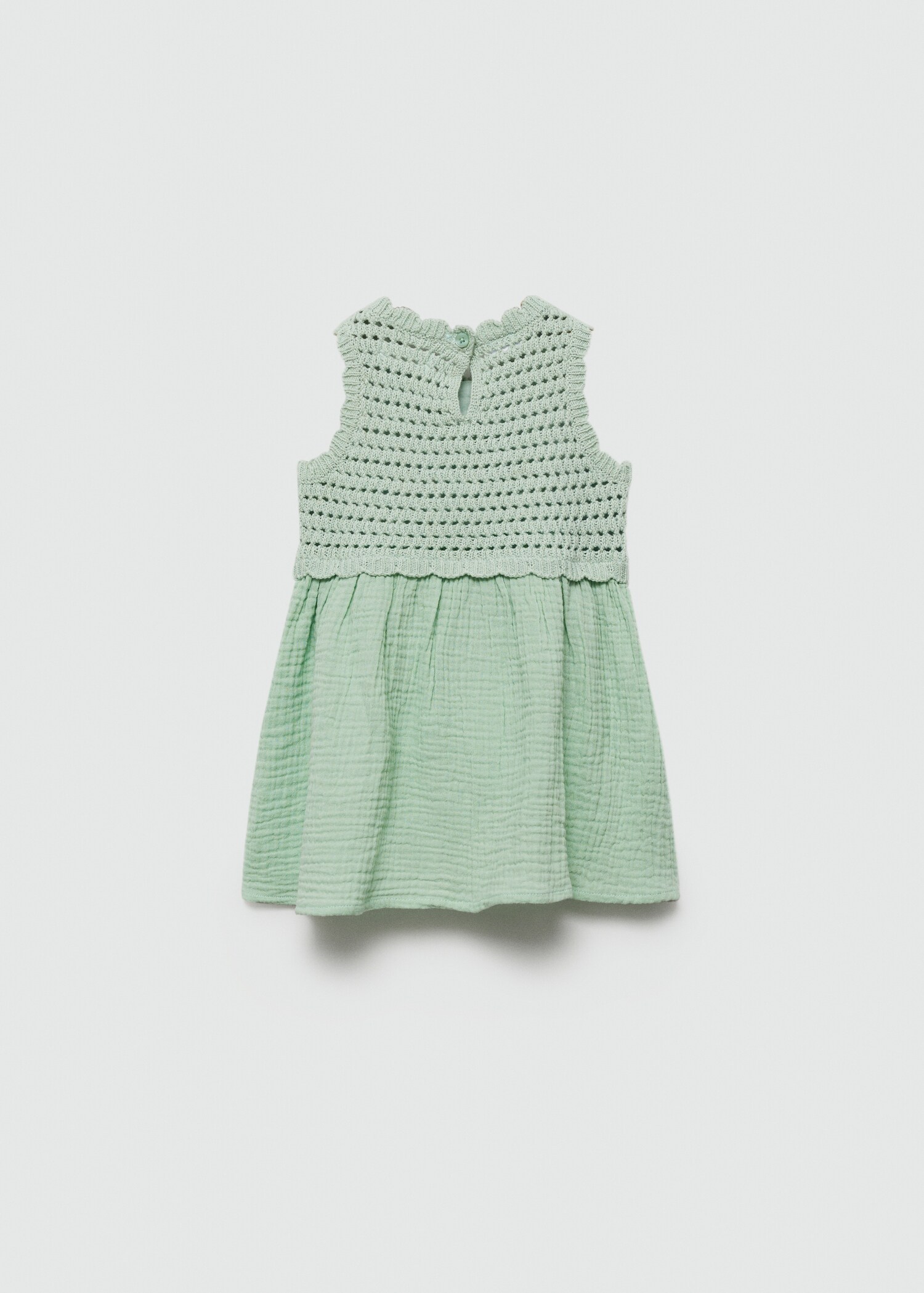 Crochet panel dress - Reverse of the article