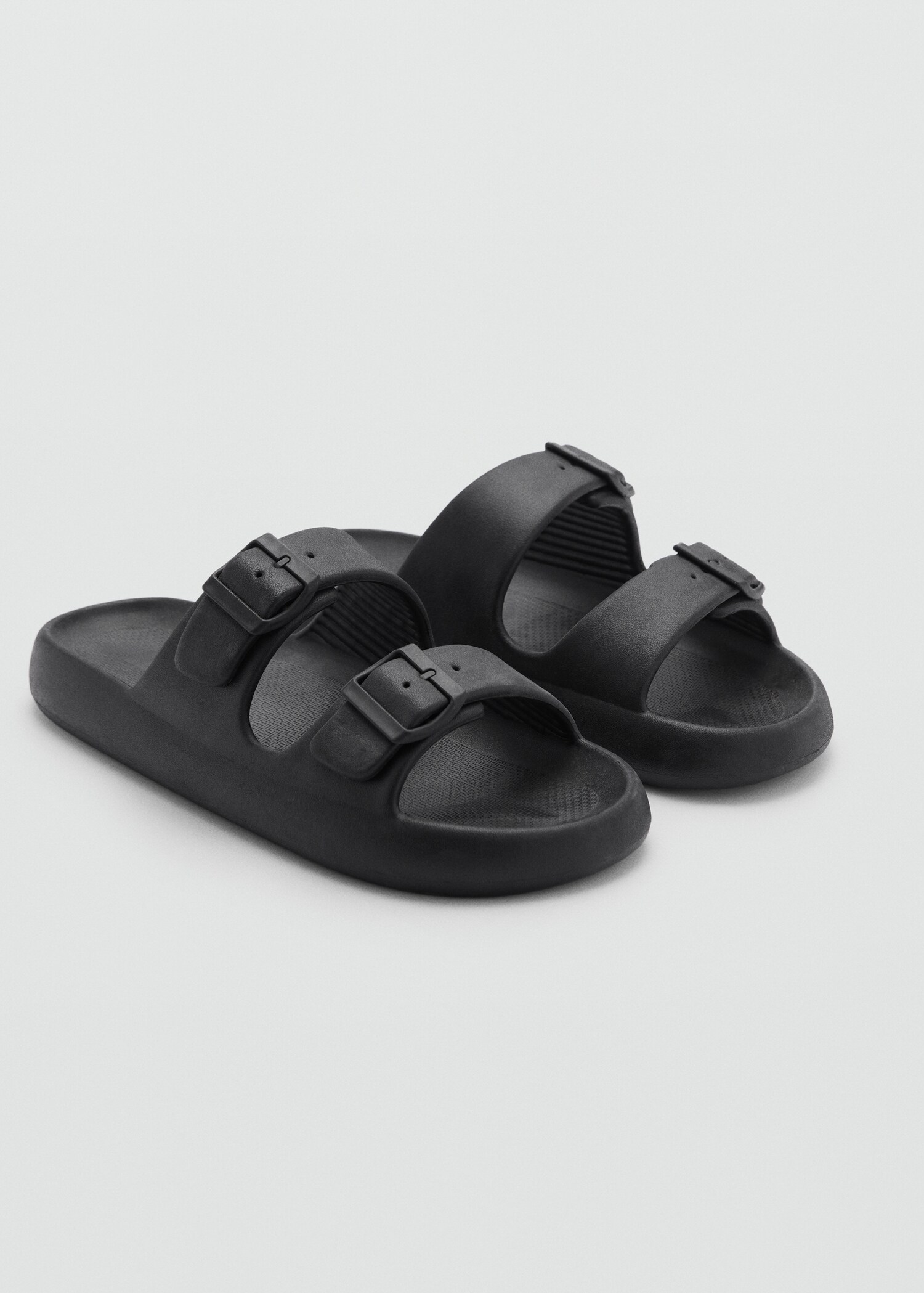 Double-buckle rubber sandals - Medium plane