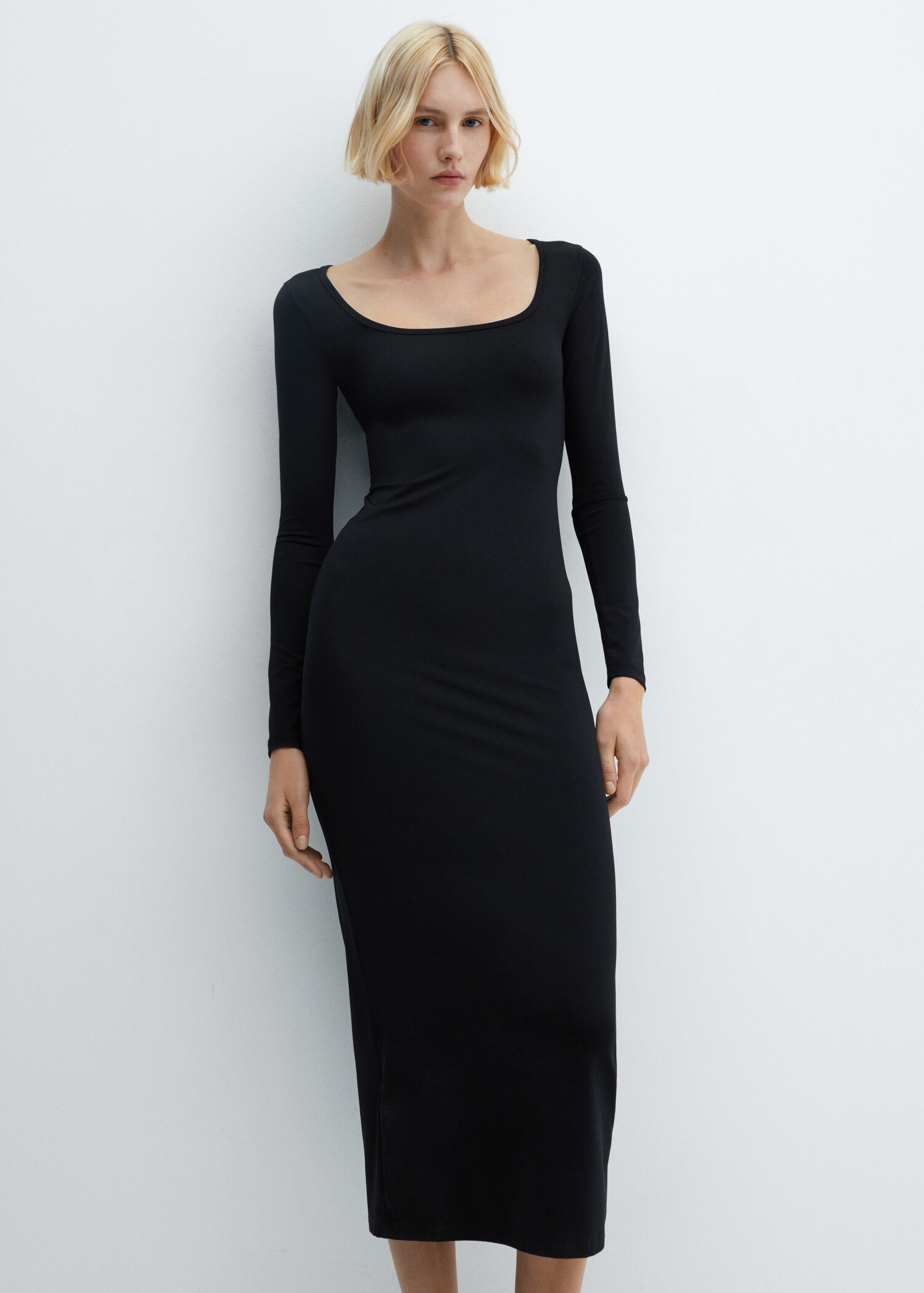 Low-cut midi-dress - Medium plane