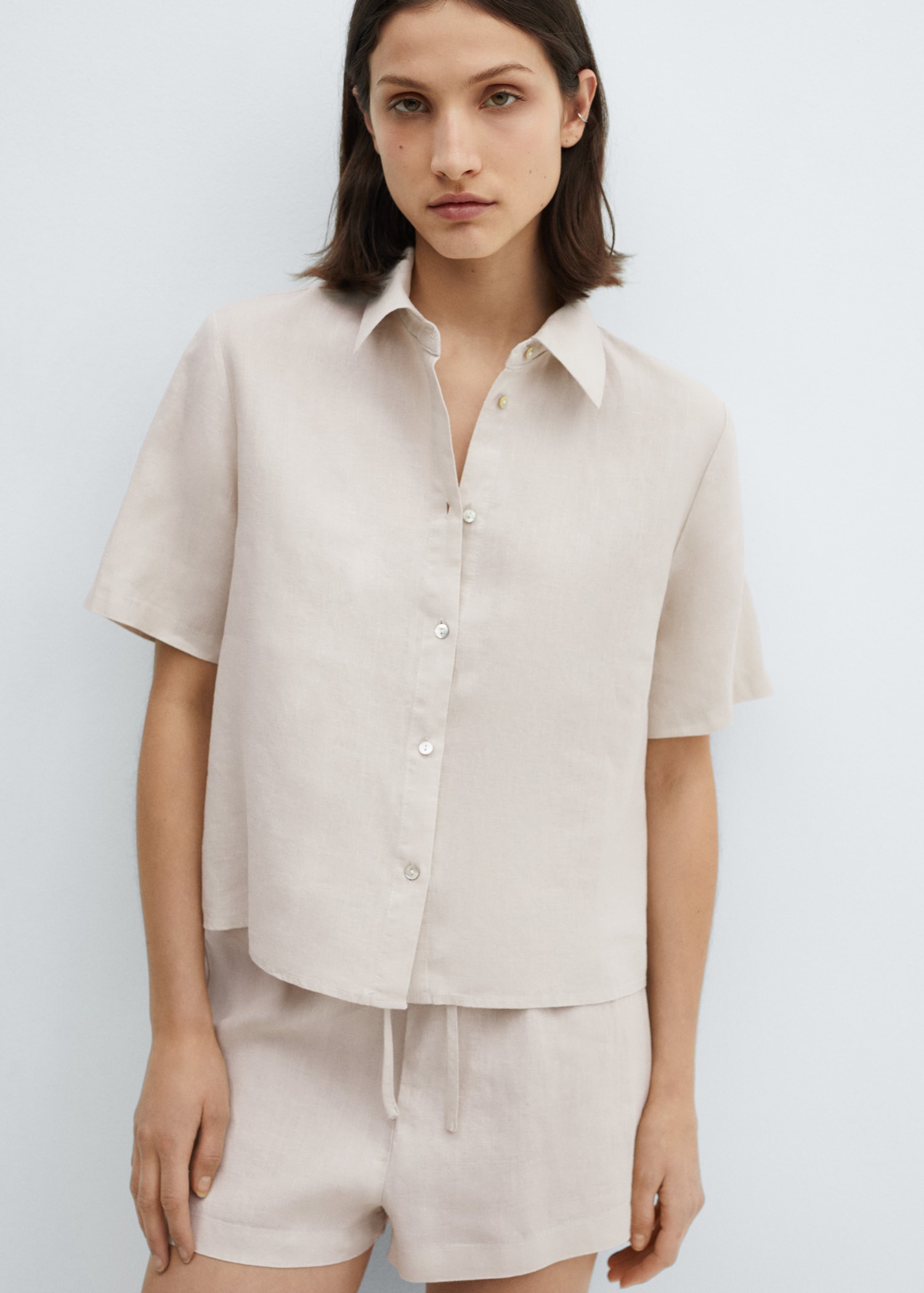 Linen pyjama shirt - Medium plane