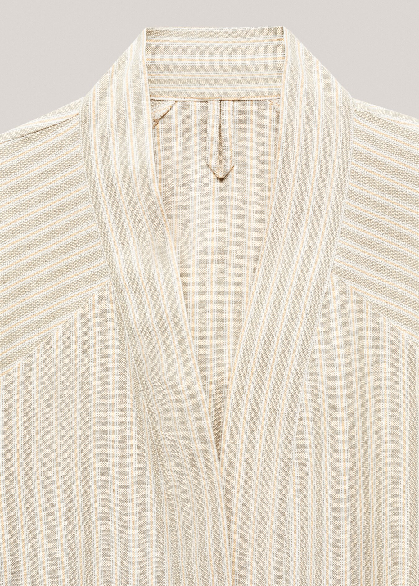 Striped cotton pool robe