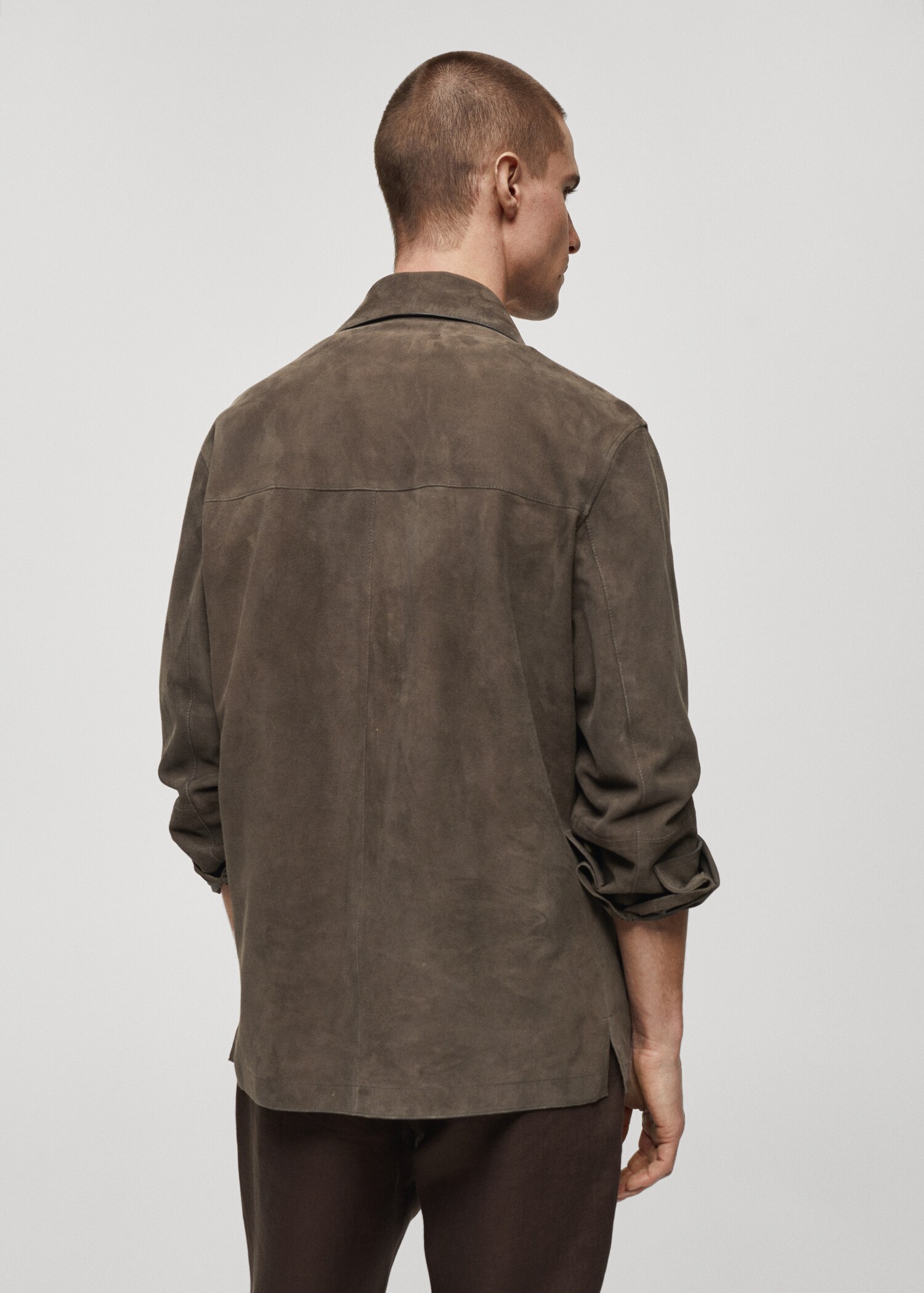 Wildlederjacke mit Taschen - Herren | MANGO Deutschland