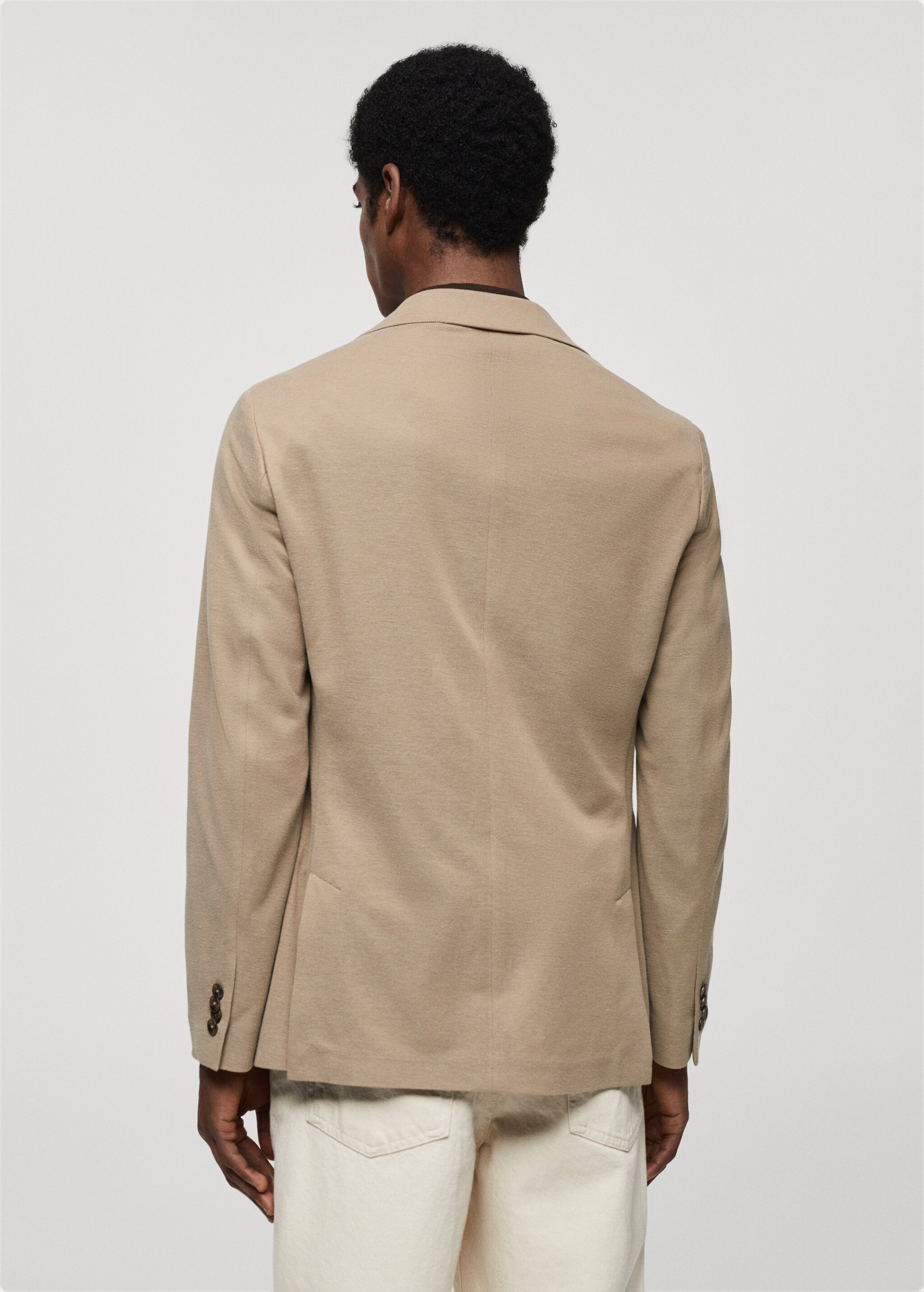 Структурный пиджак slim fit из хлопка - Обратная сторона изделия