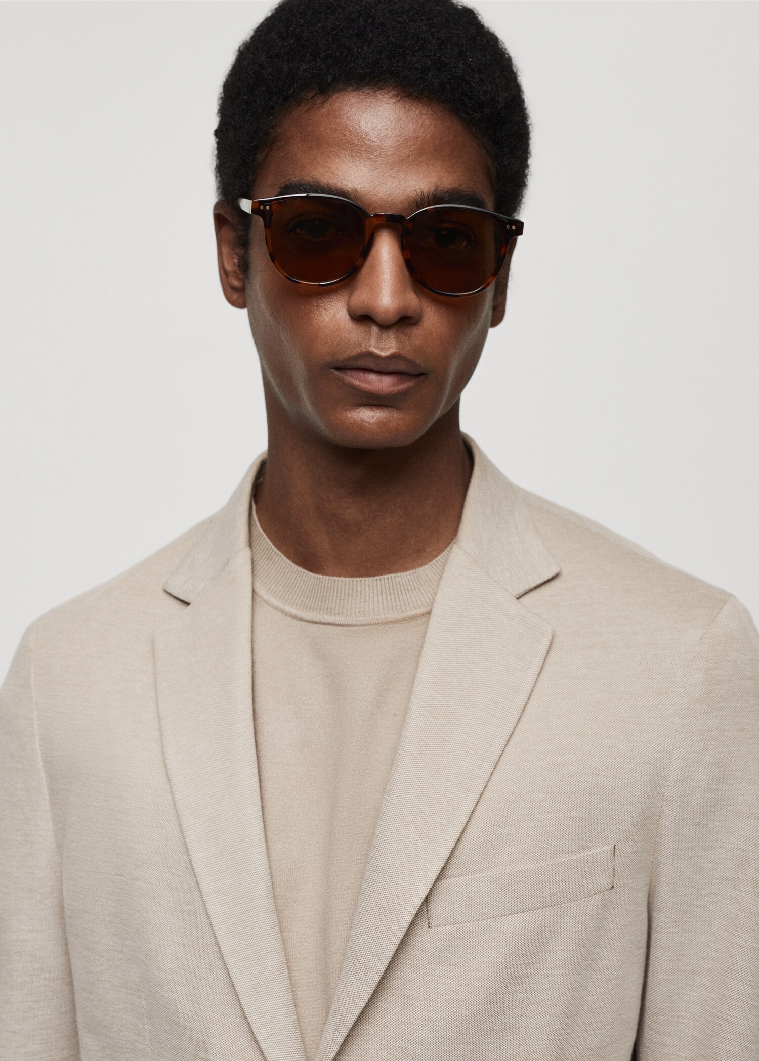Structured slim fit cotton blazer - Details of the article 1