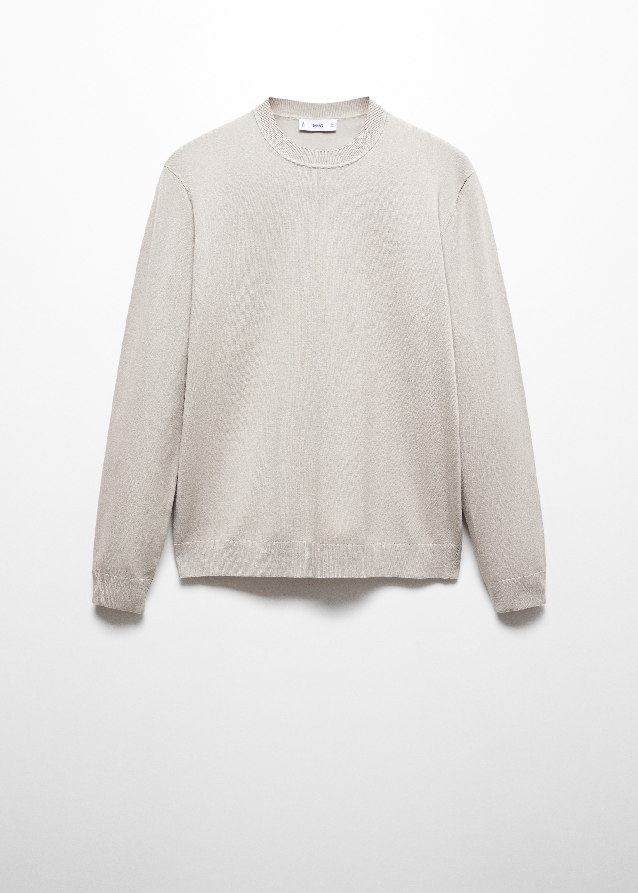 Round neck cotton knit sweater - Article without model