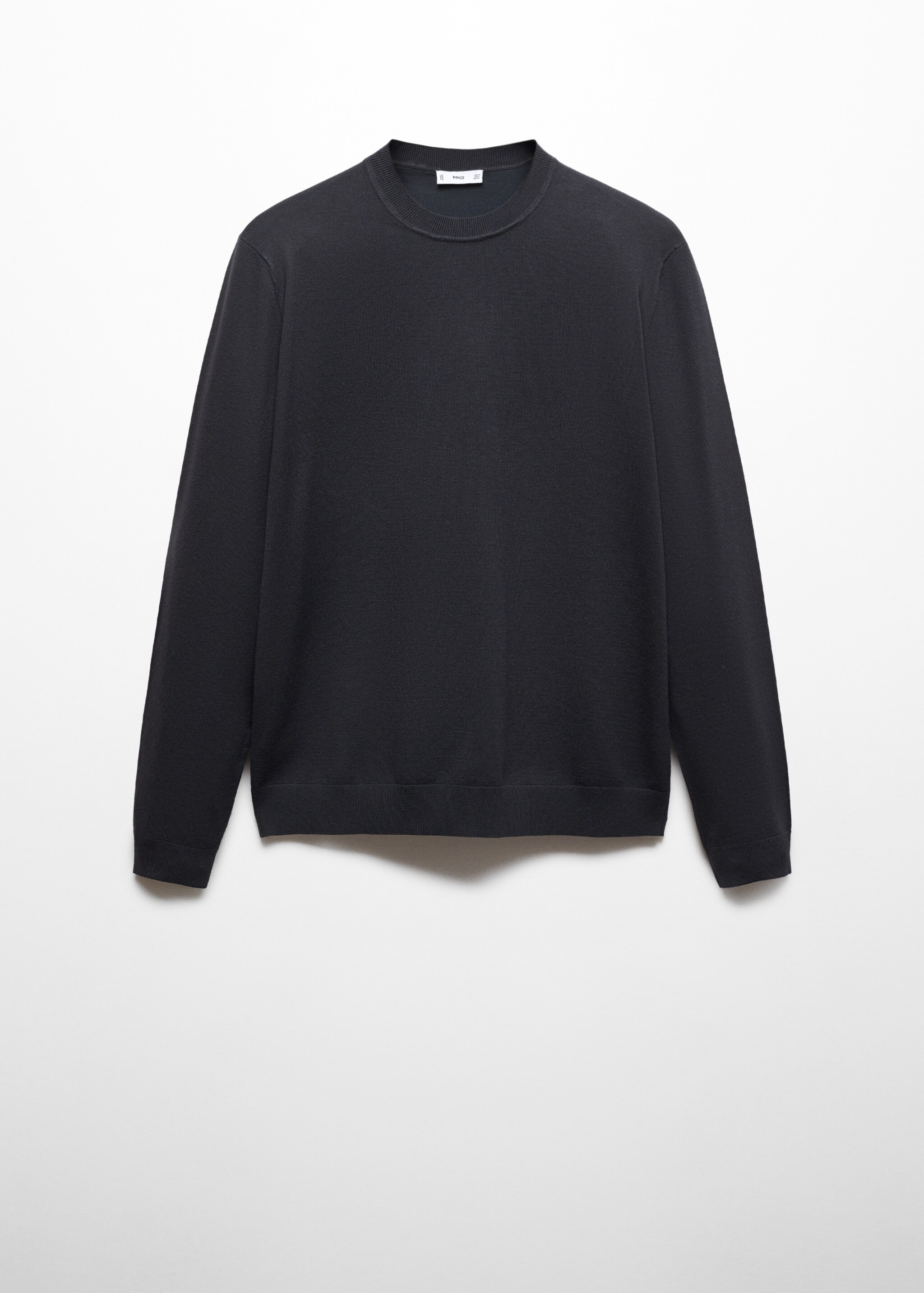 Round neck cotton knit sweater - Article without model