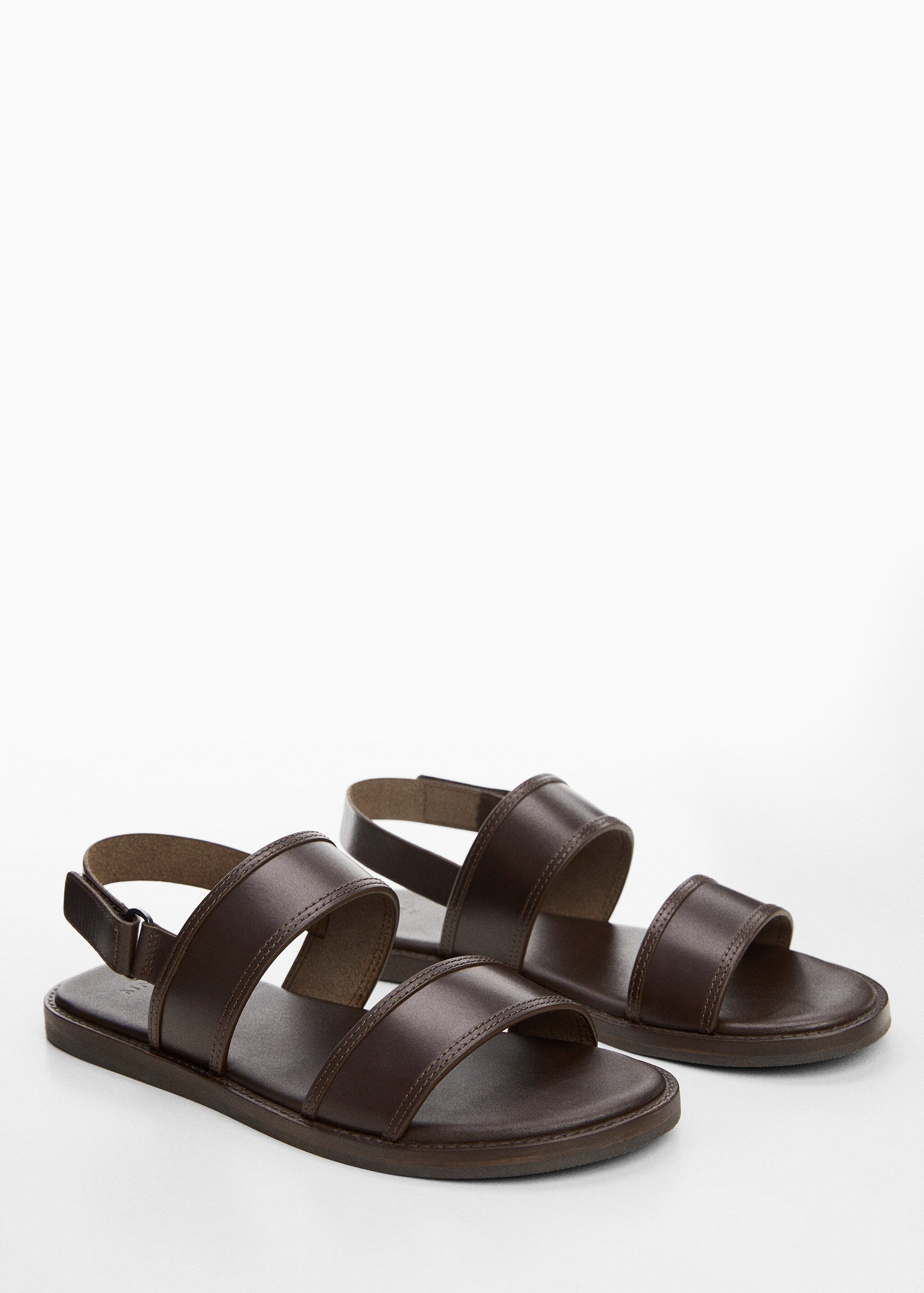 100% leather strap sandal - Medium plane