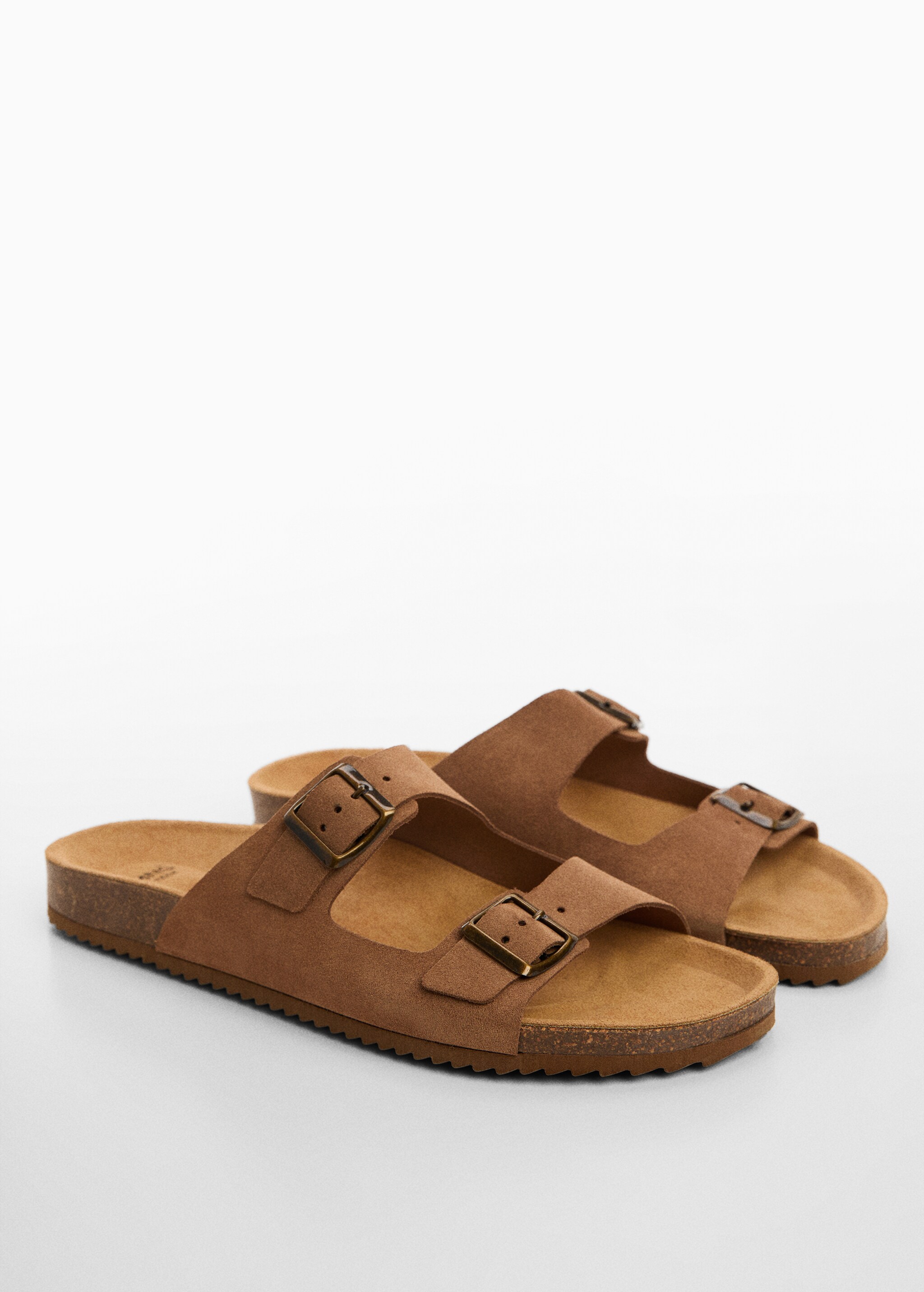 Buckle leather sandals - Medium plane