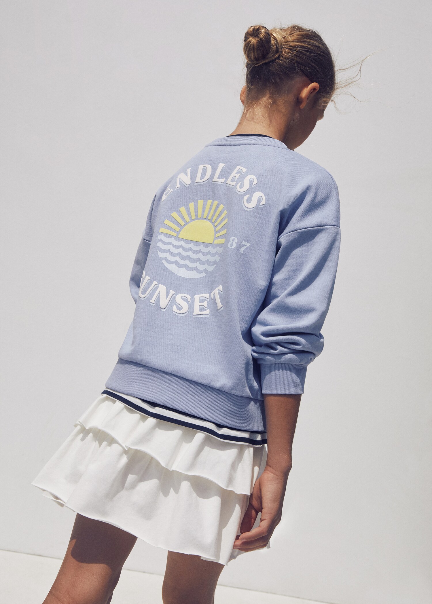 Gemustertes Sweatshirt mit Aufschrift - Detail des Artikels 6