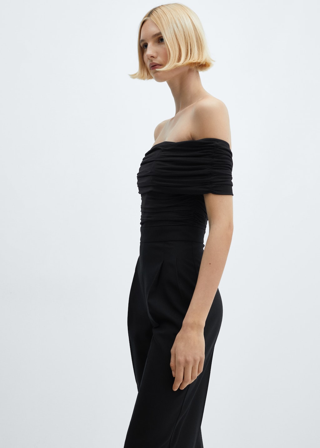 Off-the-shoulder jumpsuit with gathered detail - Women Off-the-shoulder jumpsuit with gathered detail - Women