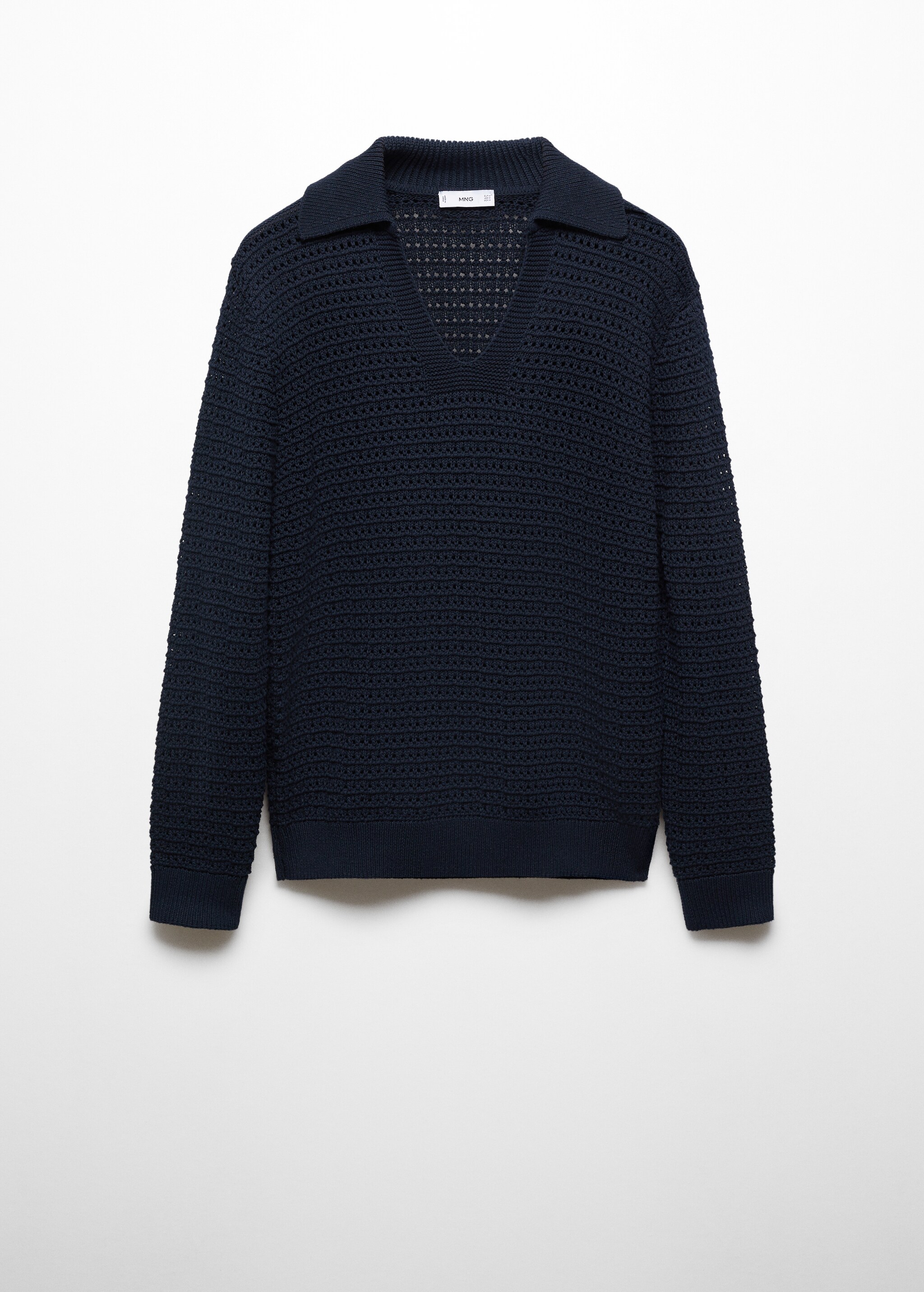 Openwork knit polo neck sweater - Article without model