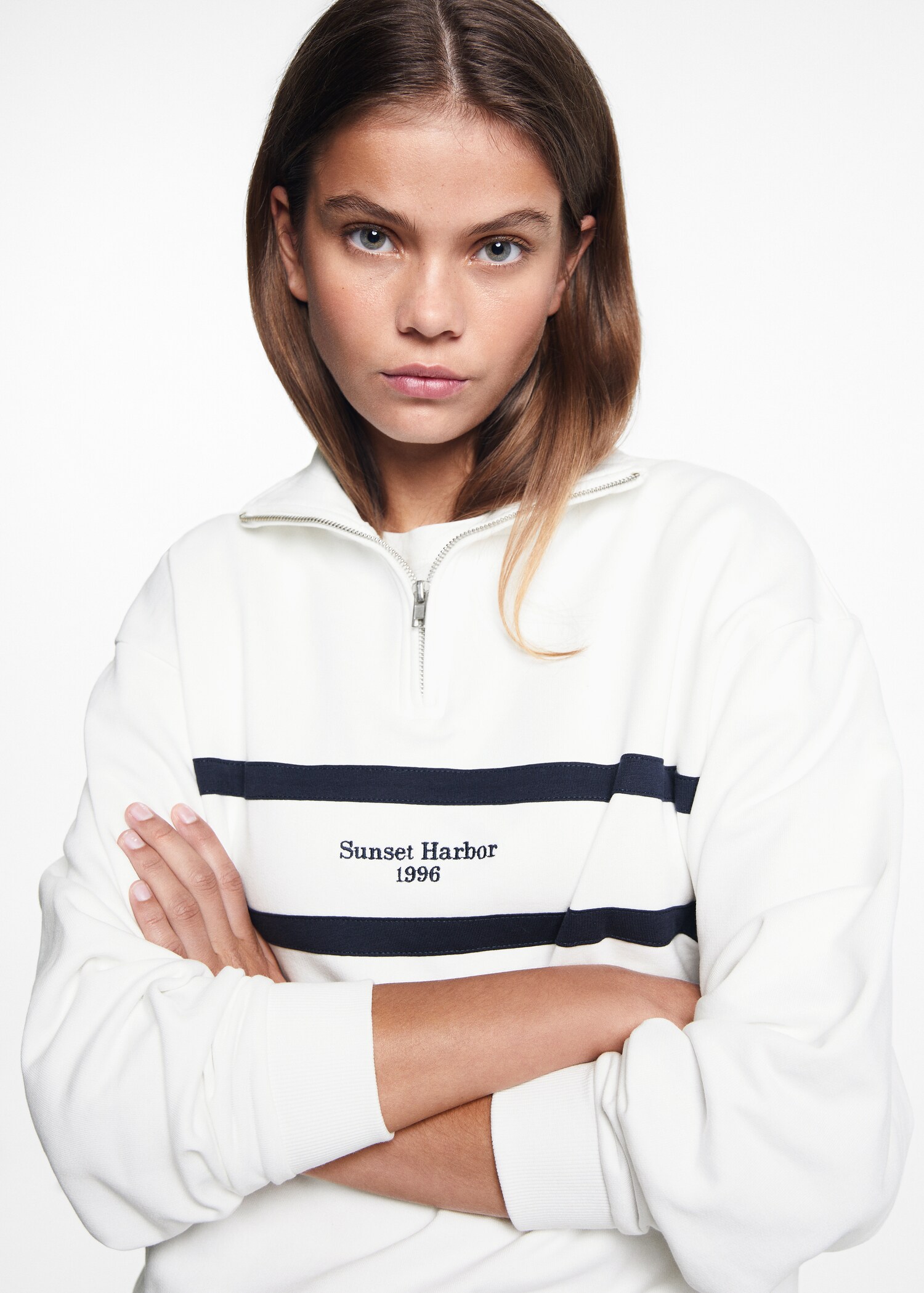 Zipper high neck sweatshirt - Details of the article 1