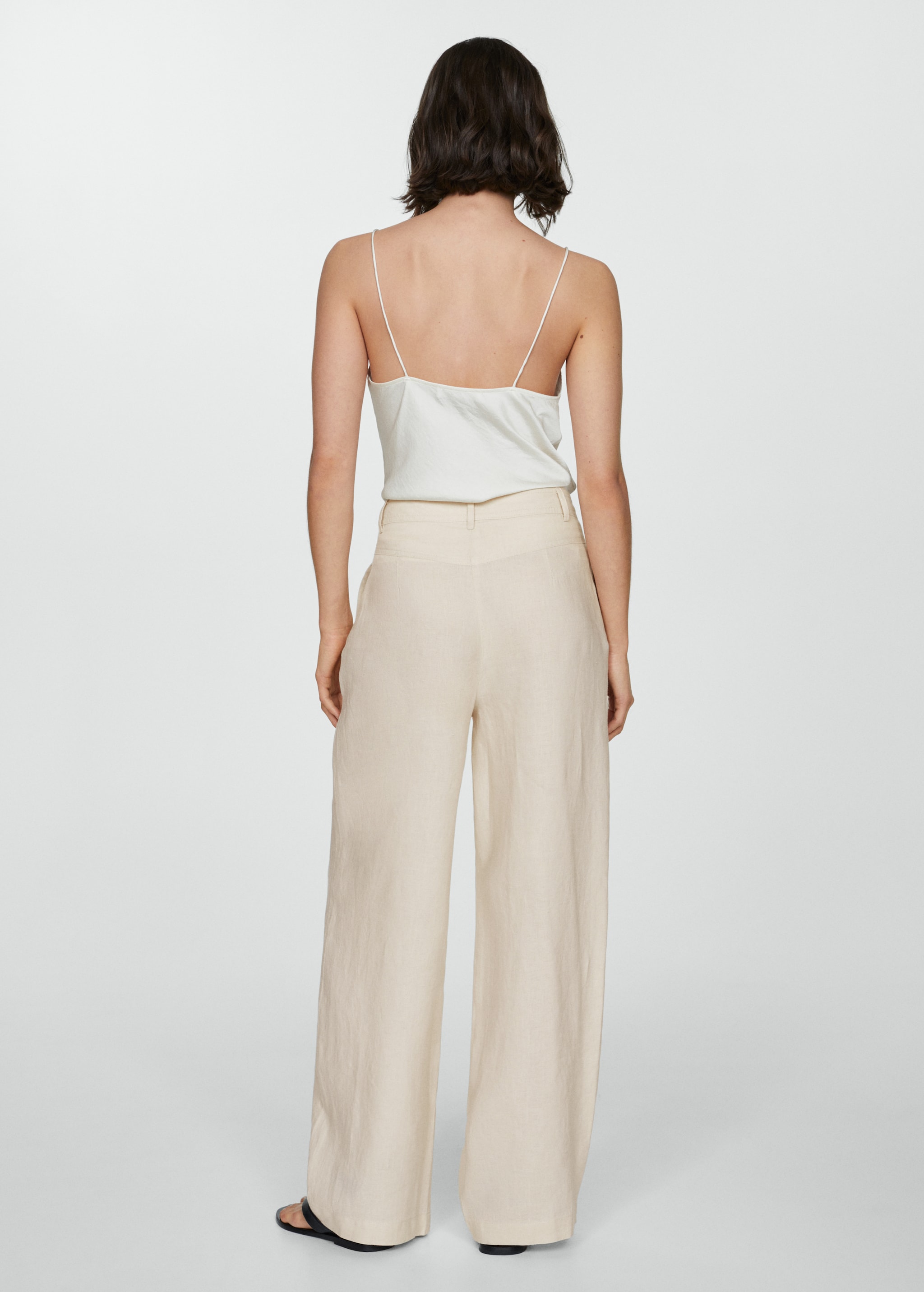 100% linen wideleg trousers - Reverse of the article