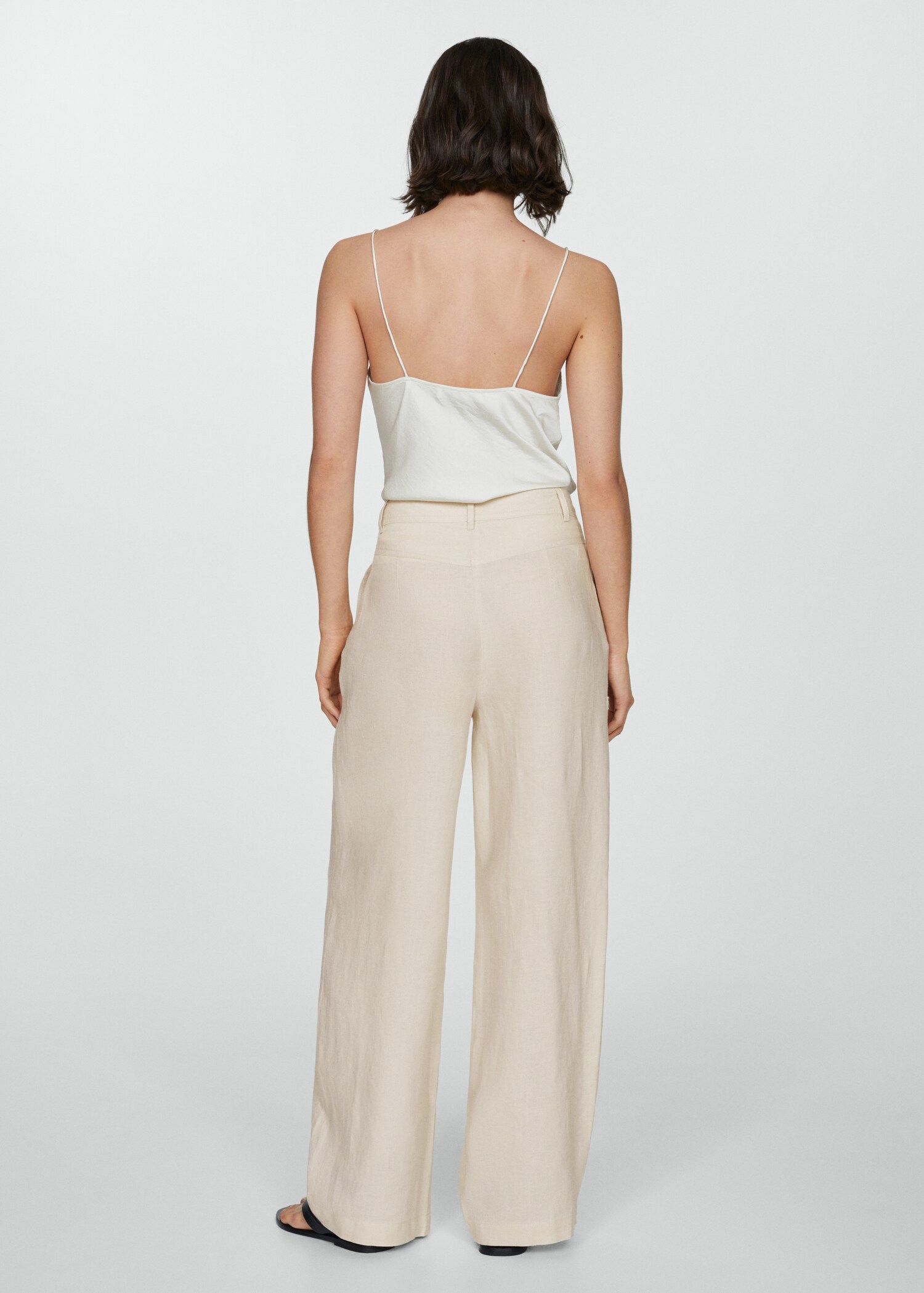 100% linen wideleg trousers - Reverse of the article