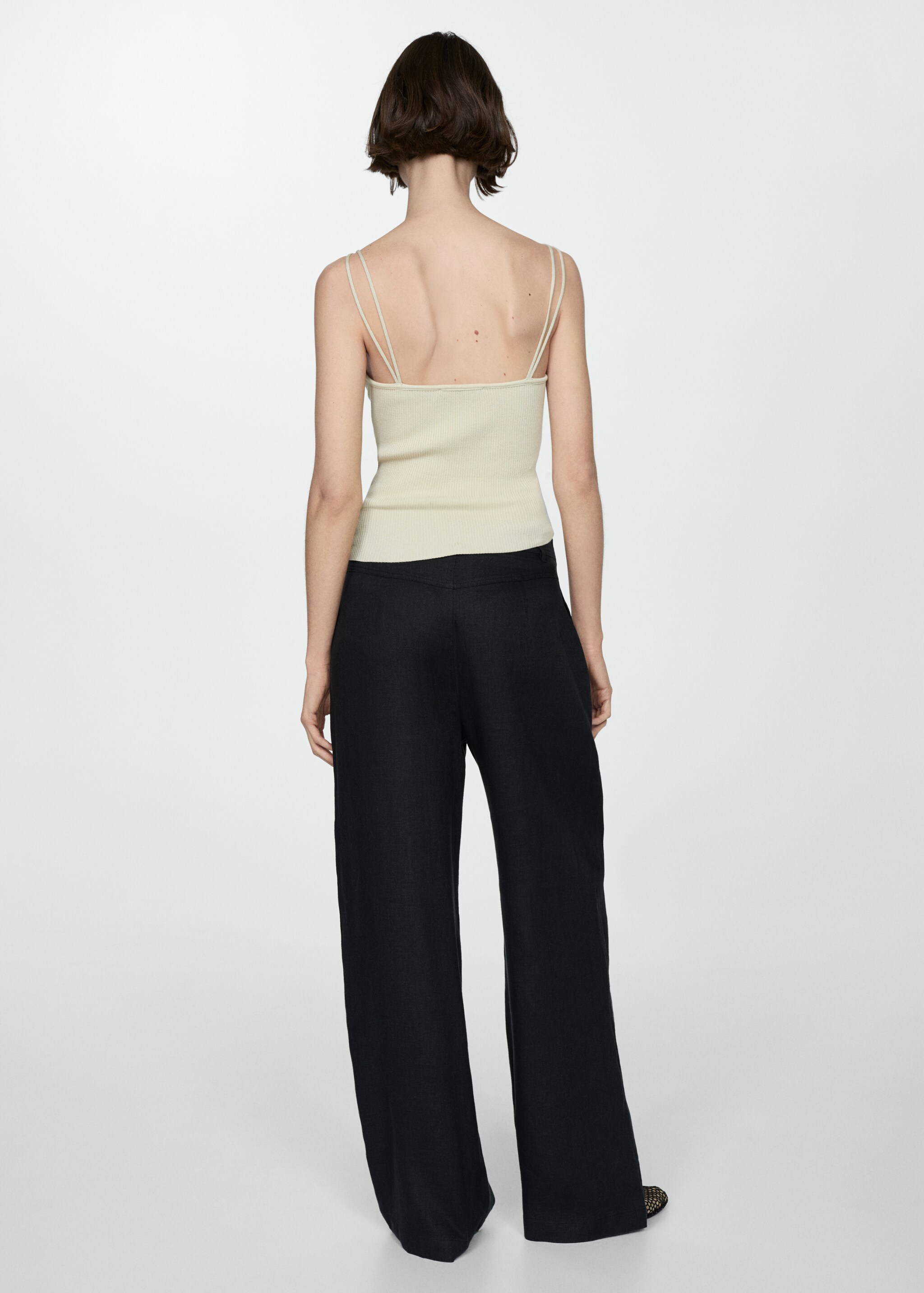 100% linen wideleg trousers - Reverse of the article