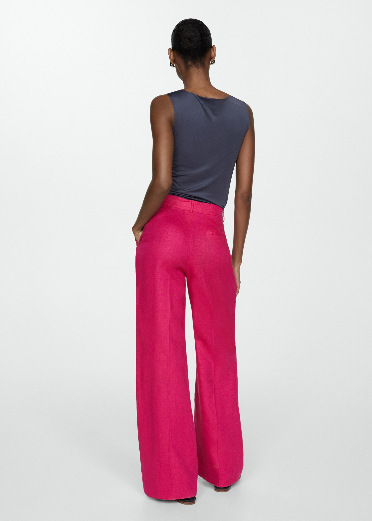 Pantalón pinzas 100% lino - Reverso del artículo