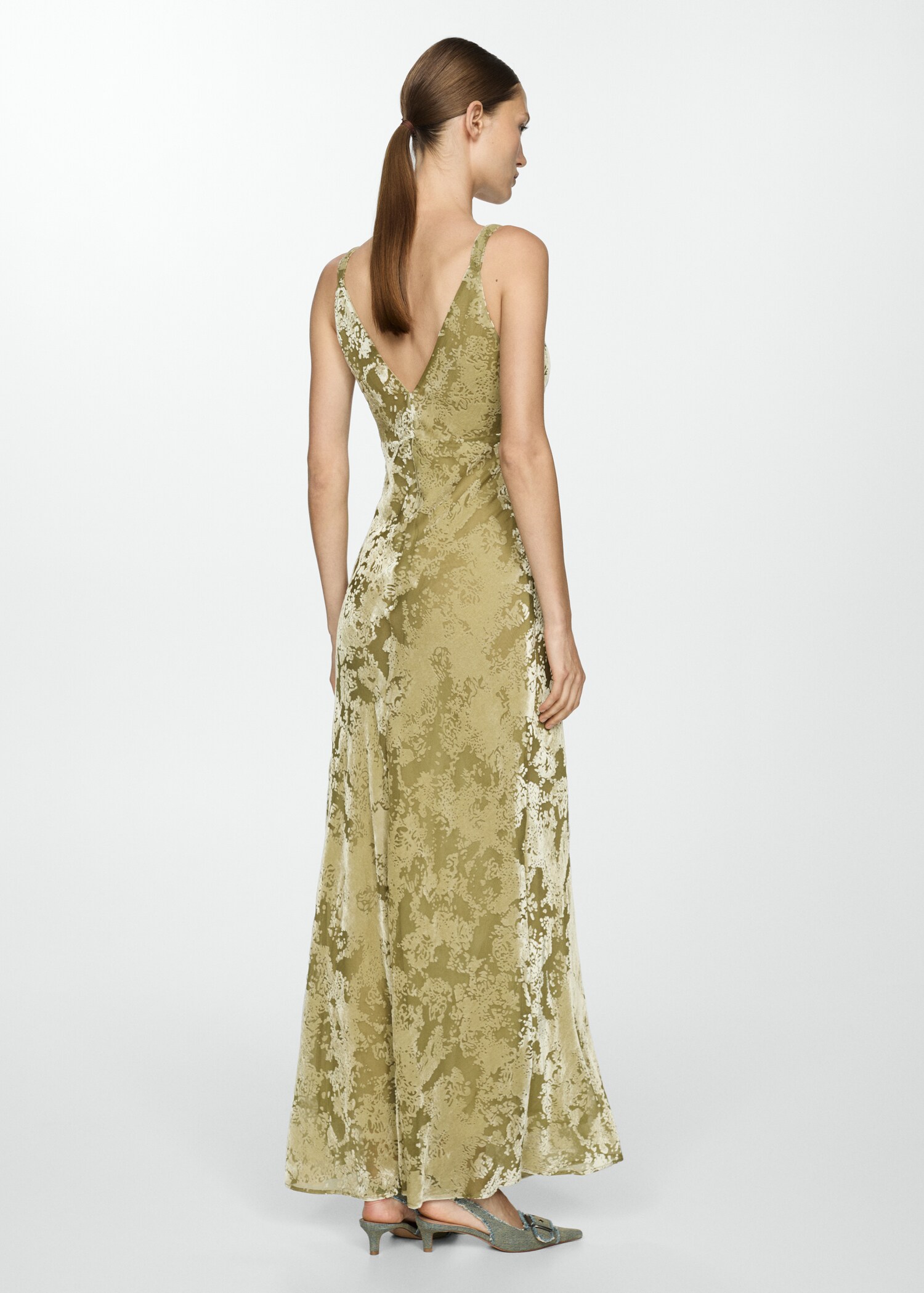 Robe longue détails velours - Verso de l’article