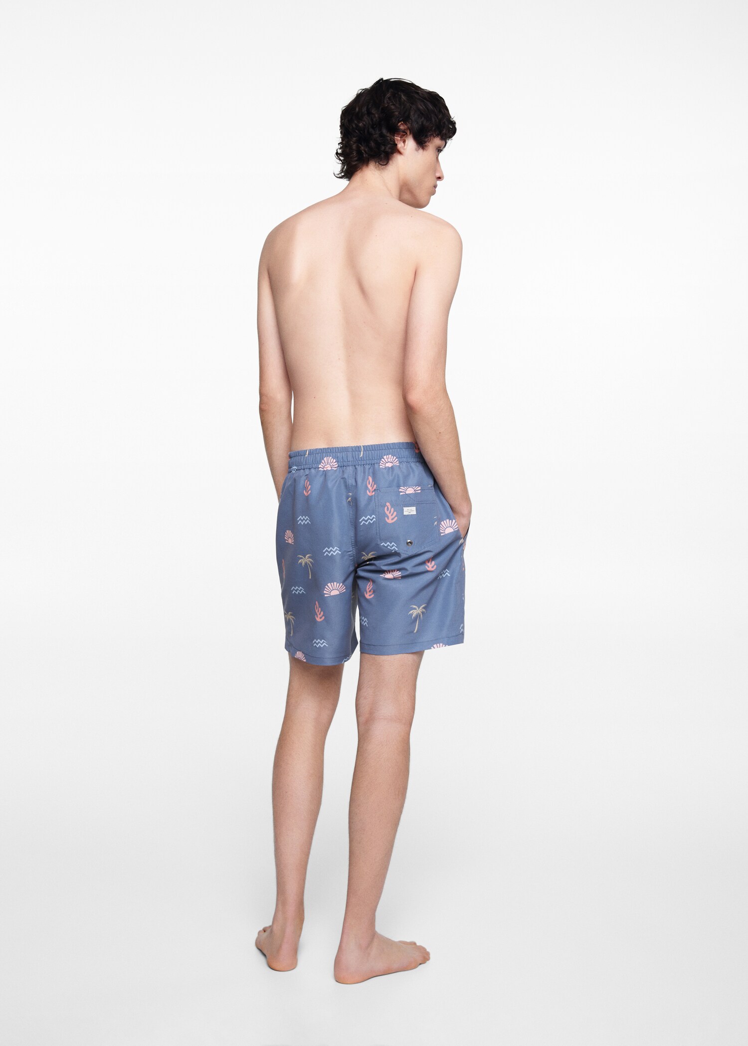 Marine-print swimsuit - Reverse of the article