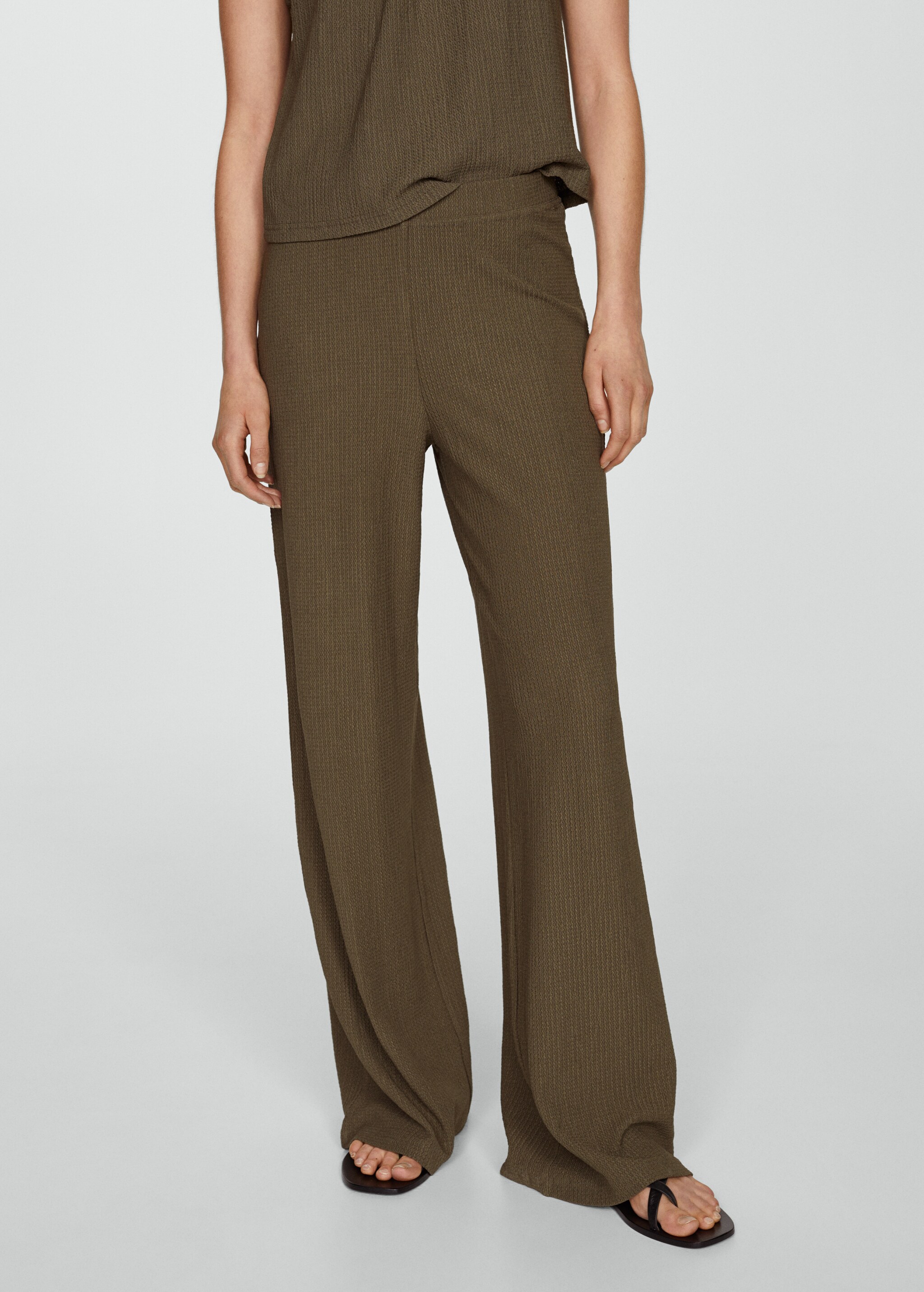 Textured wideleg trousers - Medium plane