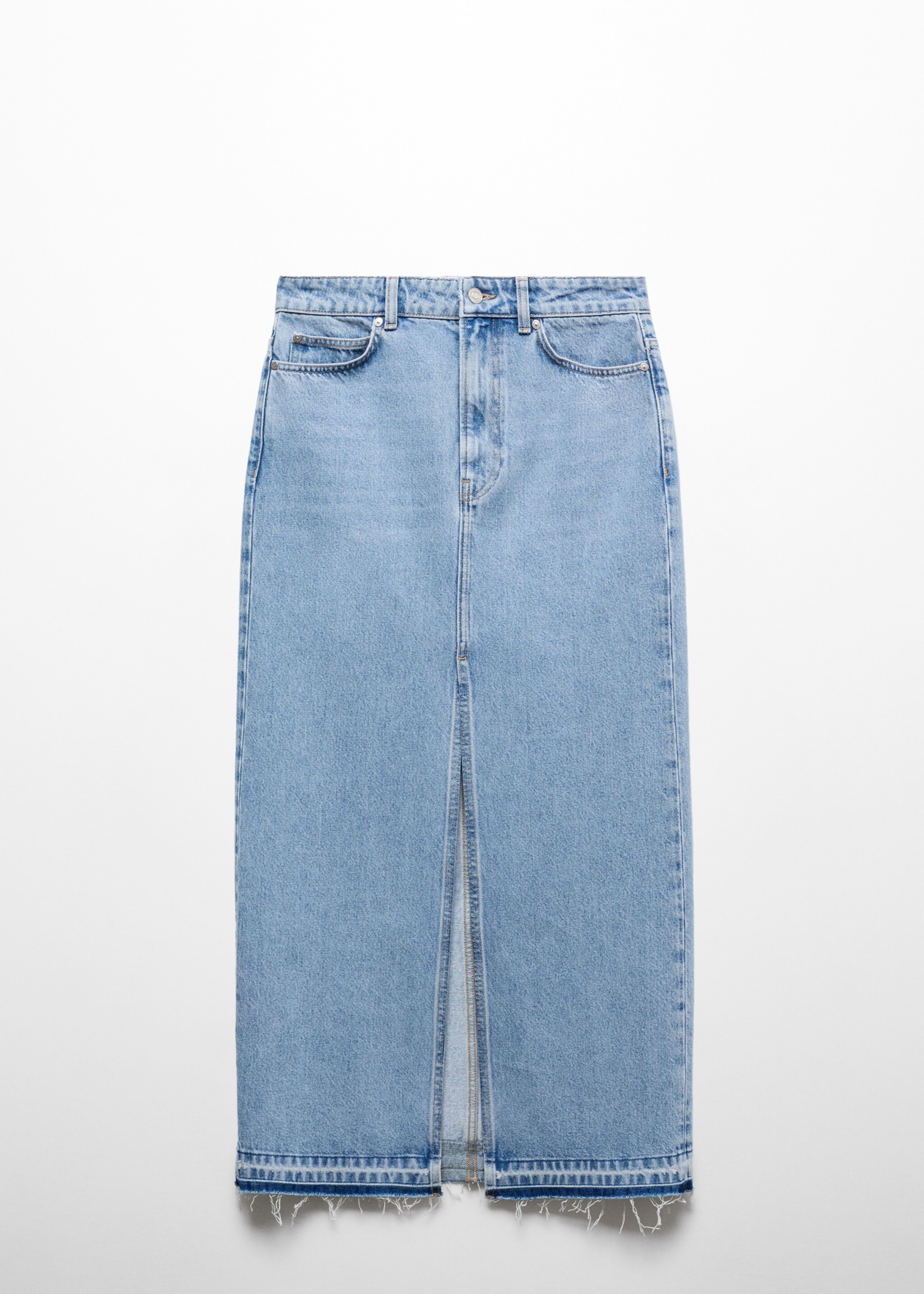 Denim skirt with frayed hem - Article without model, Light Blue. Ref: 67087139-00.