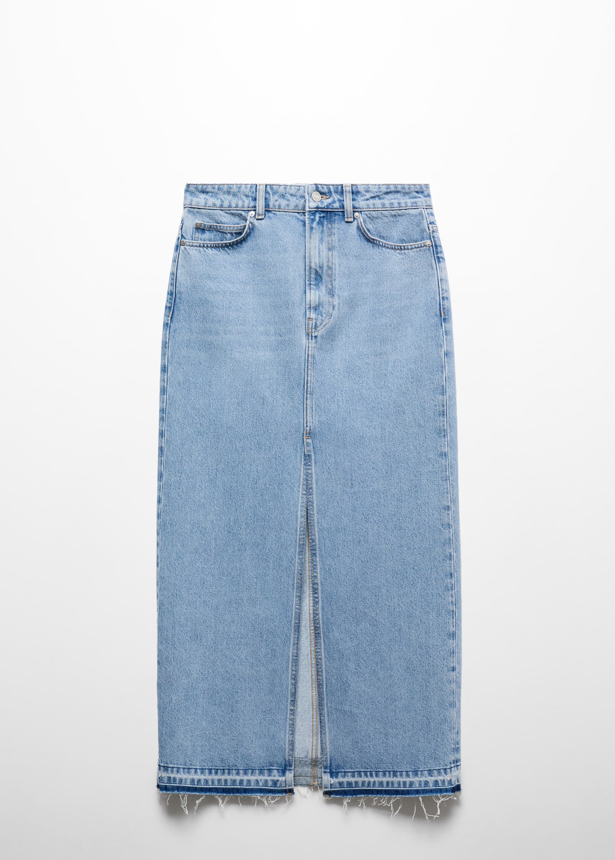 Denim skirt with frayed hem - Article without model