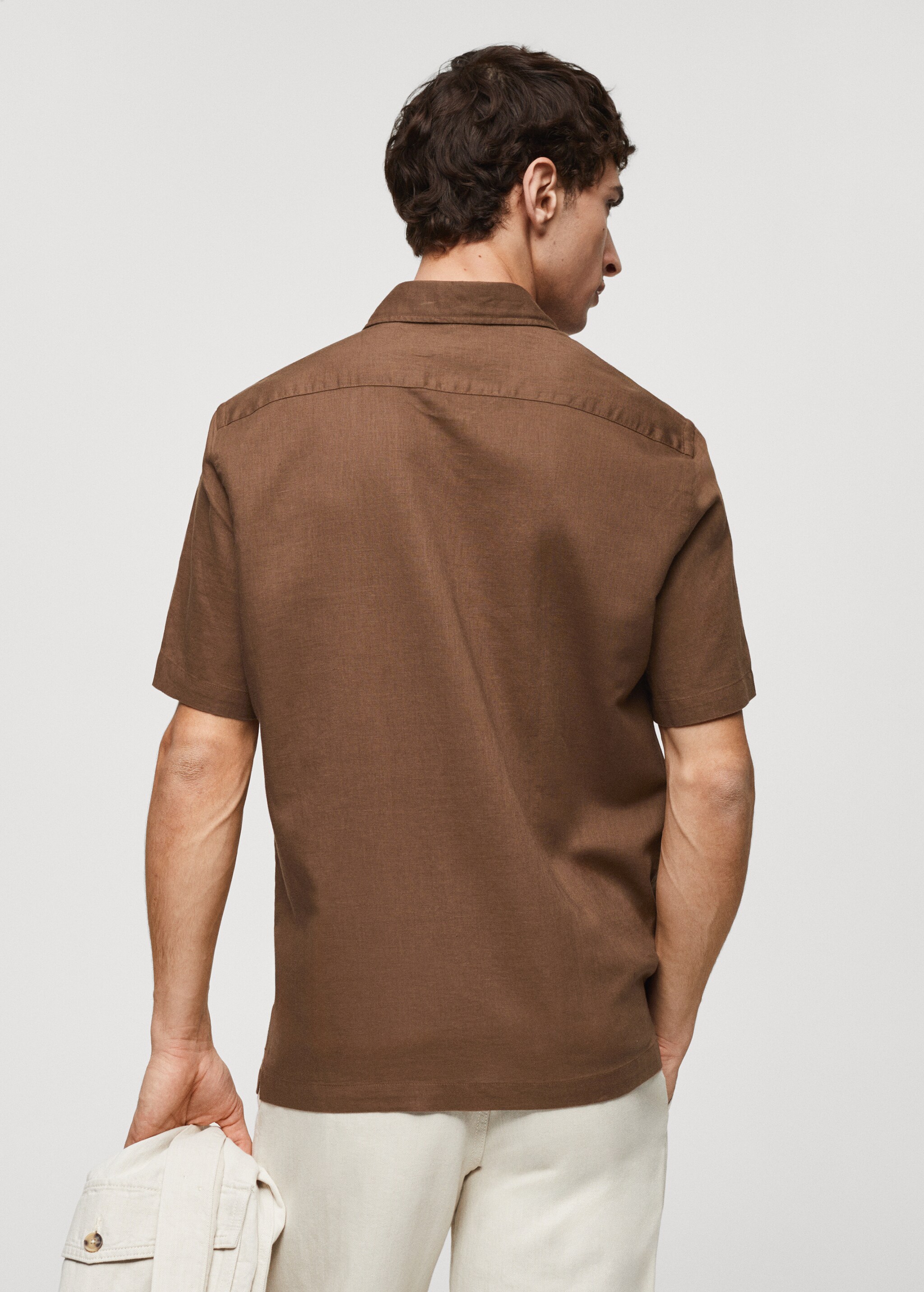Regular-fit linen shirt with pocket - Reverse of the article