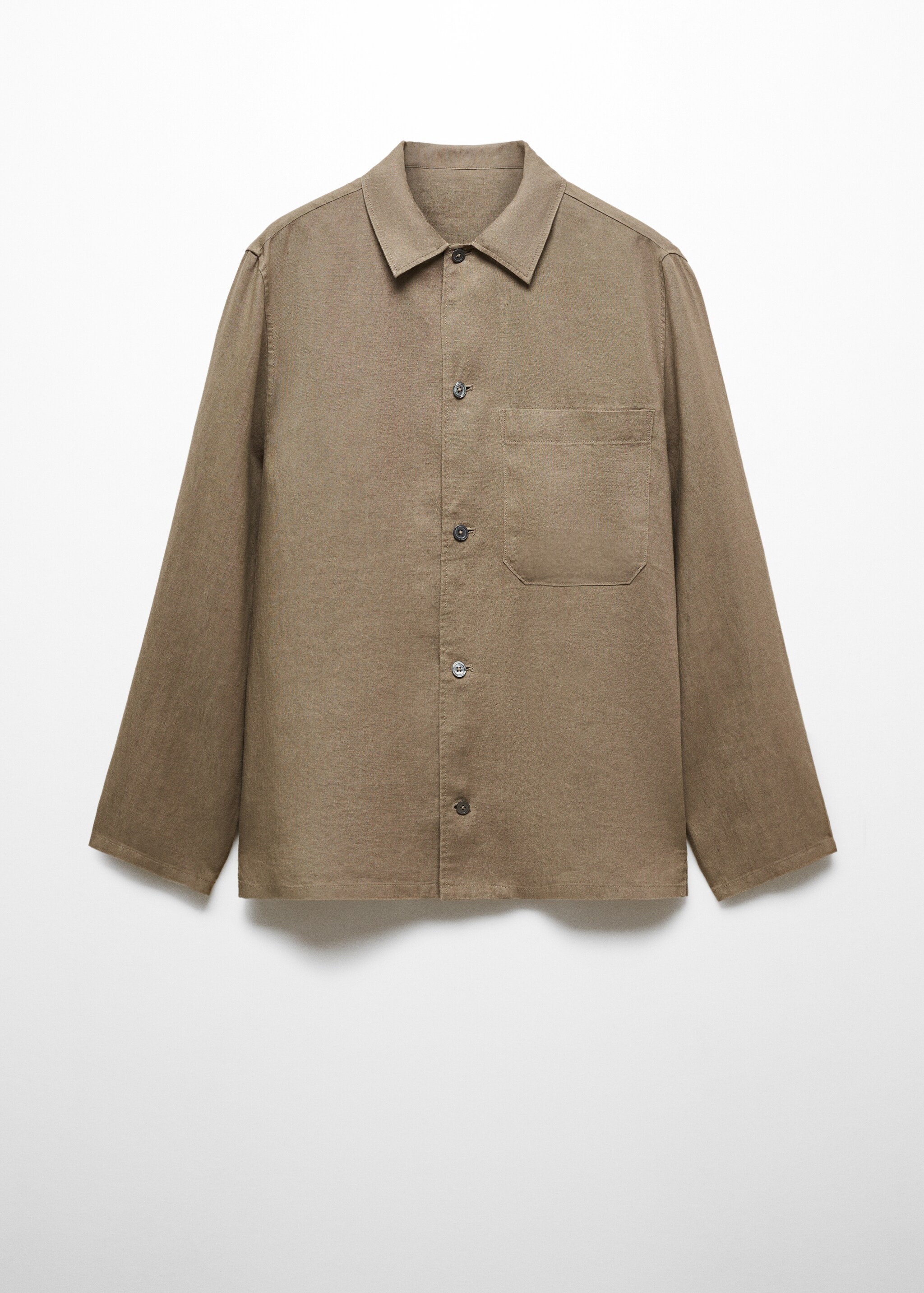 100% linen regular-fit overshirt - Article without model