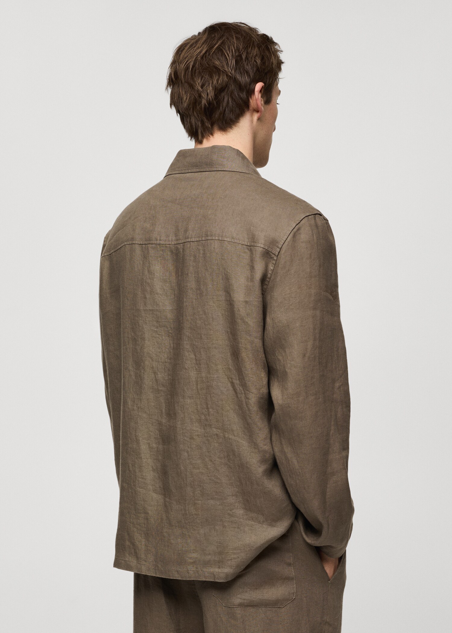 Surchemise regular-fit 100 % lin - Verso de l’article