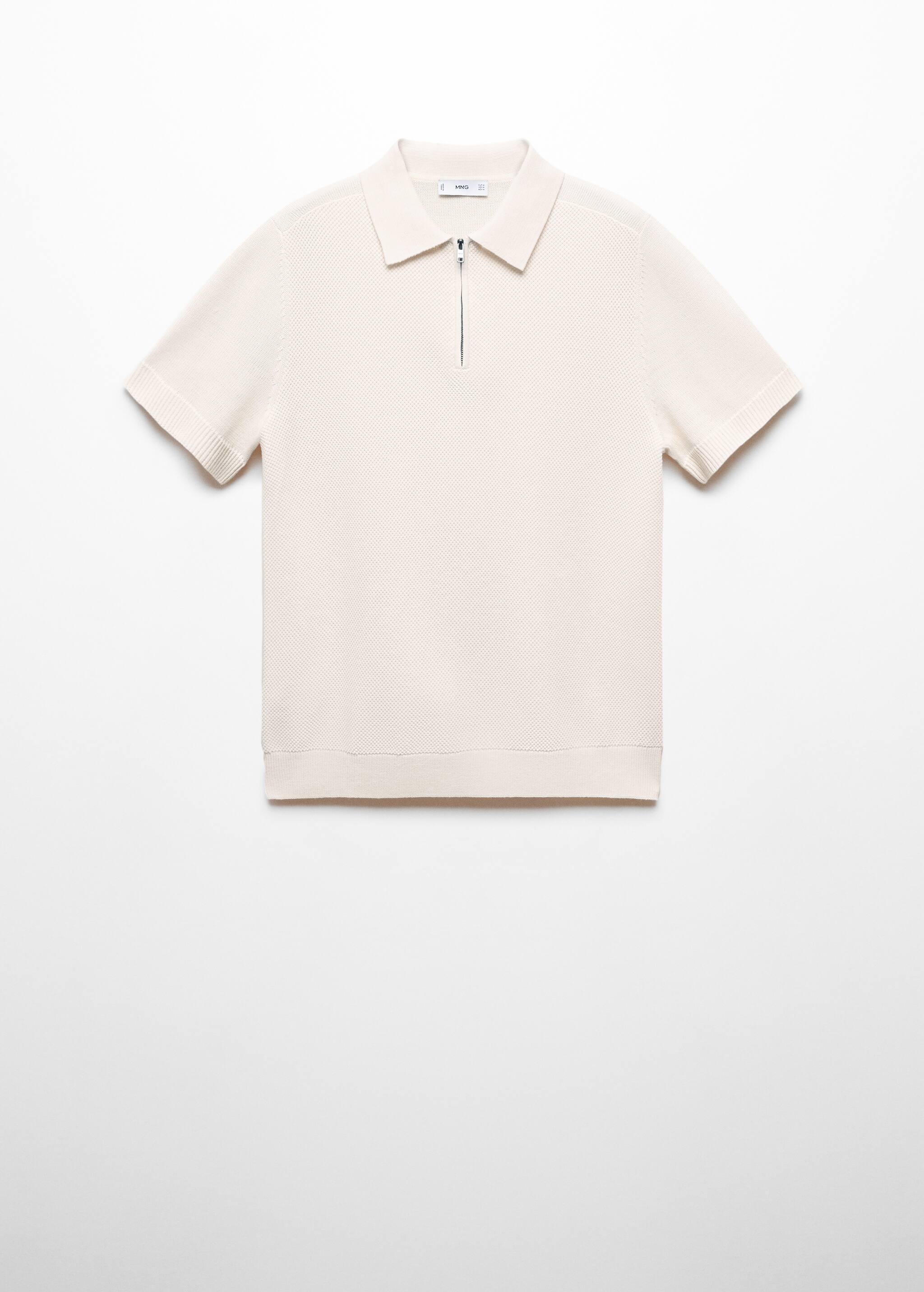 Cotton-knit polo shirt with zip - Article without model