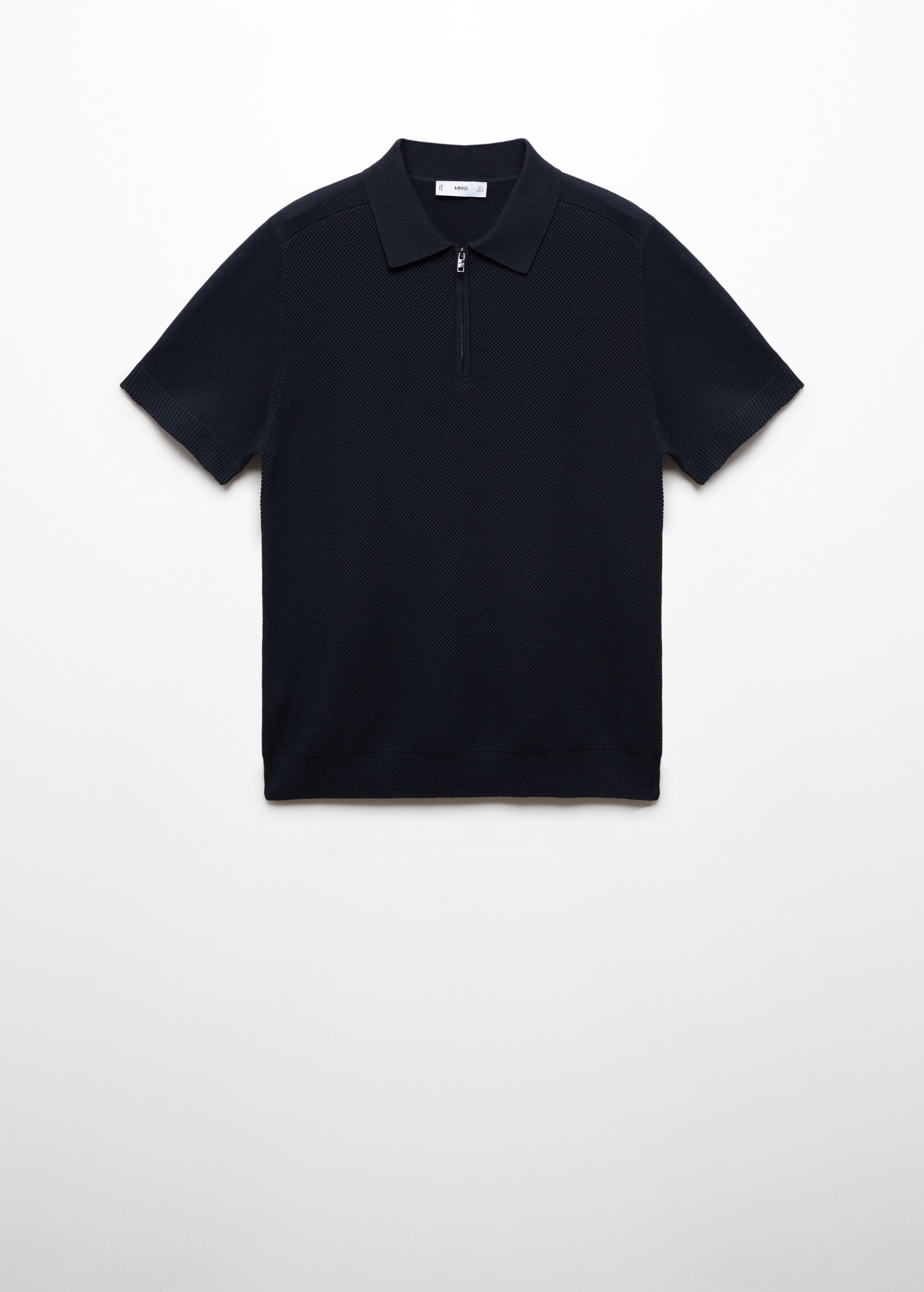 Cotton-knit polo shirt with zipper - Article without model
