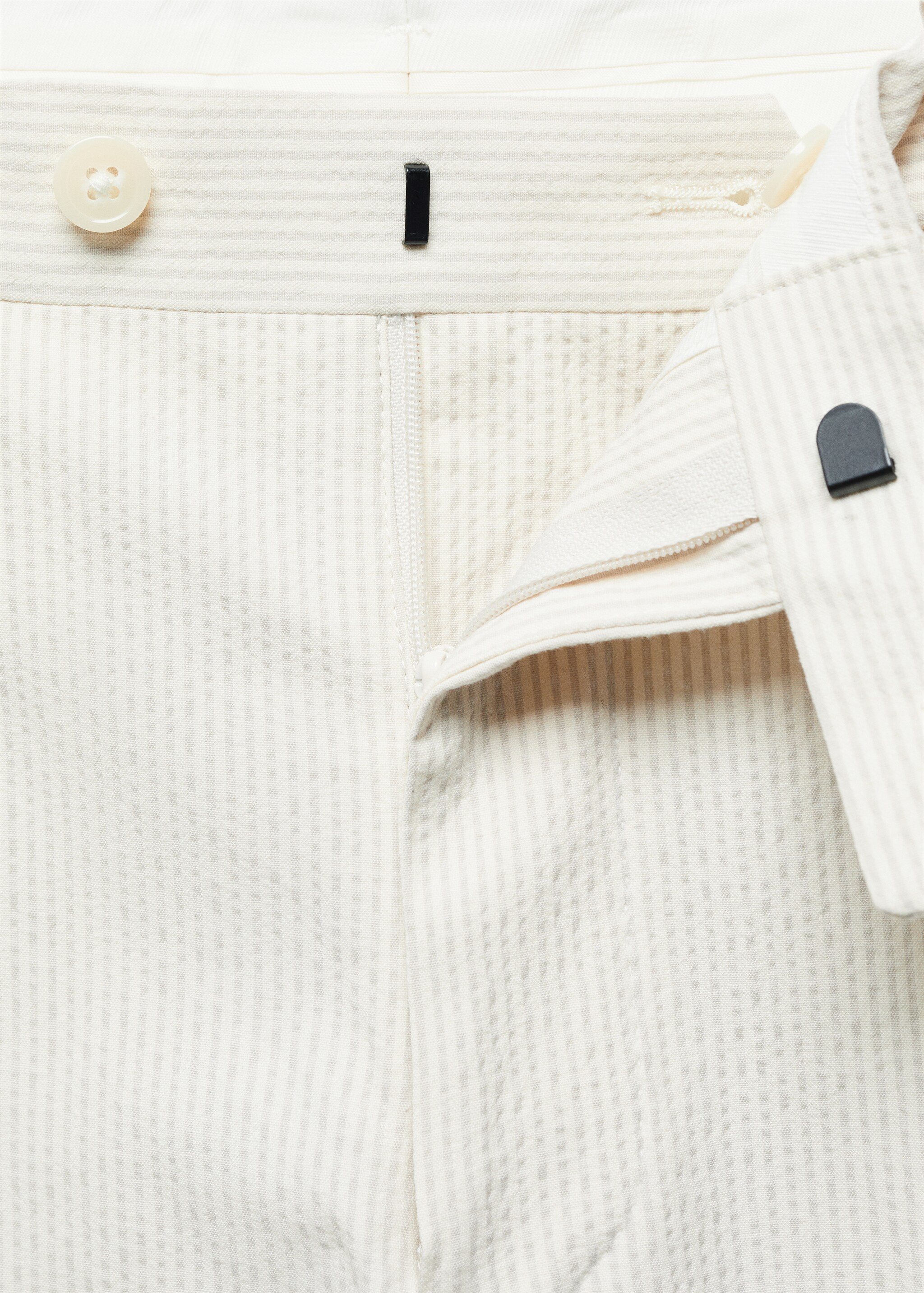 Pantalon costume slim-fit coton seersucker rayures - Détail de l'article 8