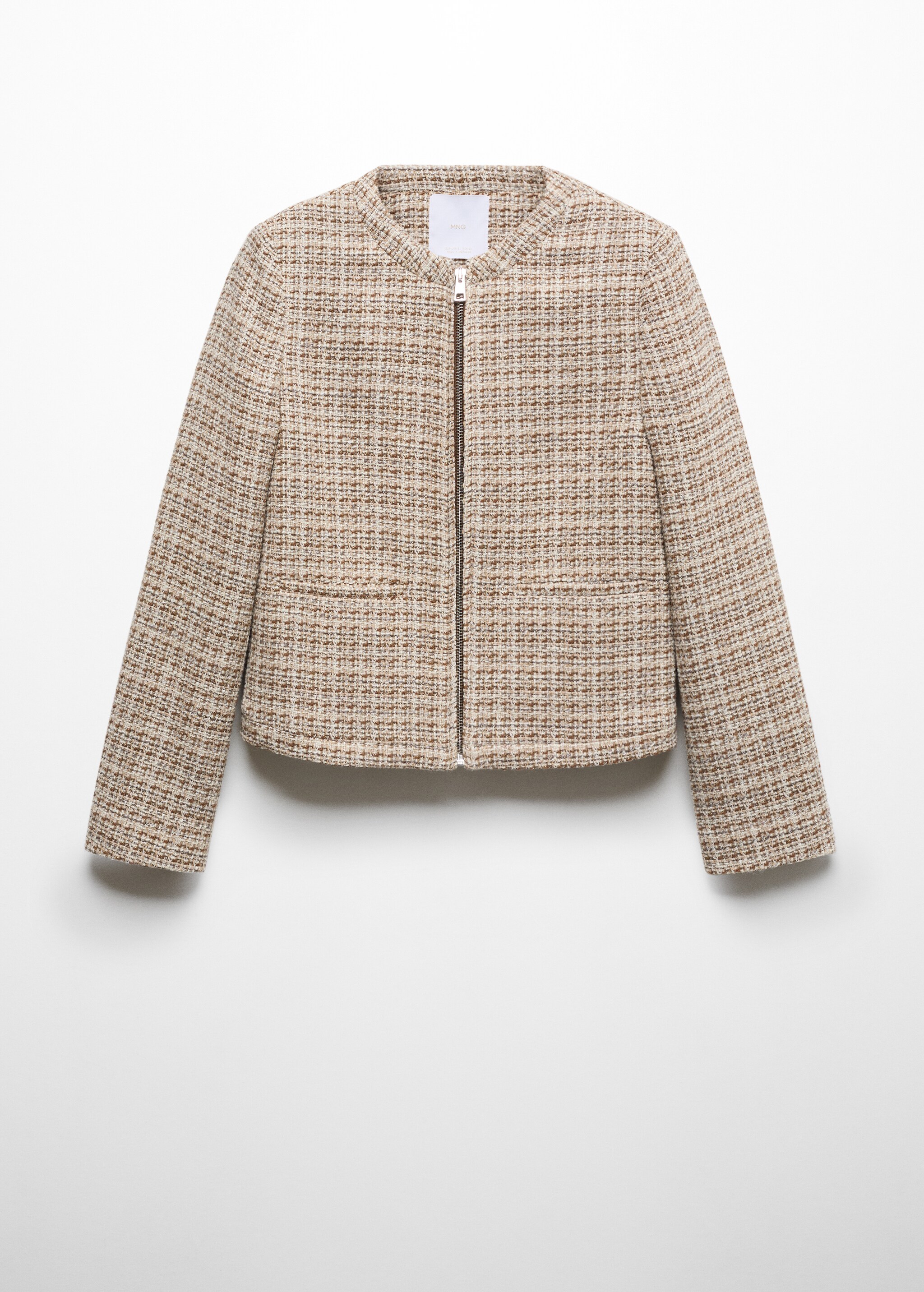 Jachetă din tweed cu fermoar - Articol fără model