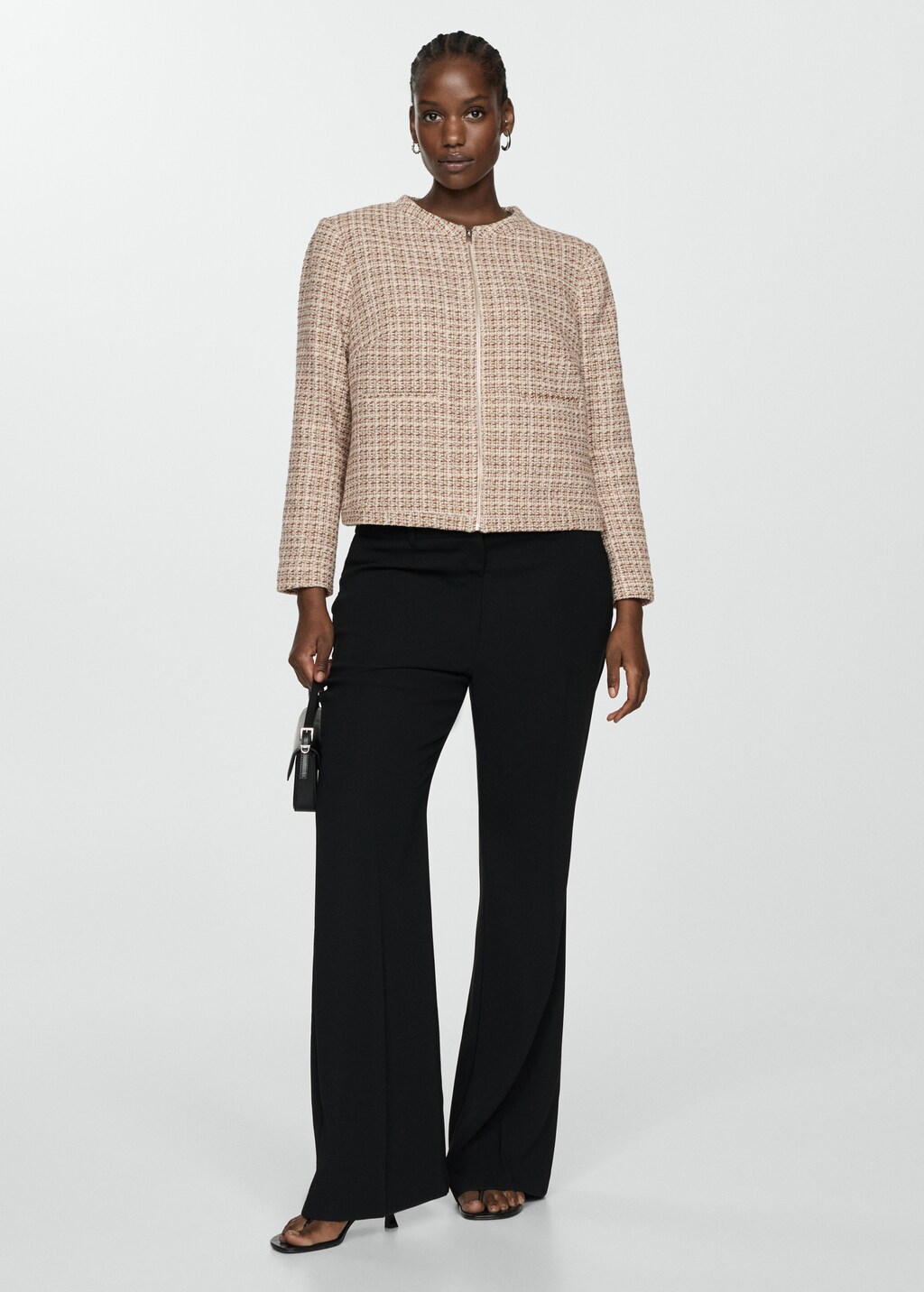 Tweed jacket with zip - Women | MANGO Taiwan area Tweed jacket with zip - Women | MANGO Taiwan area