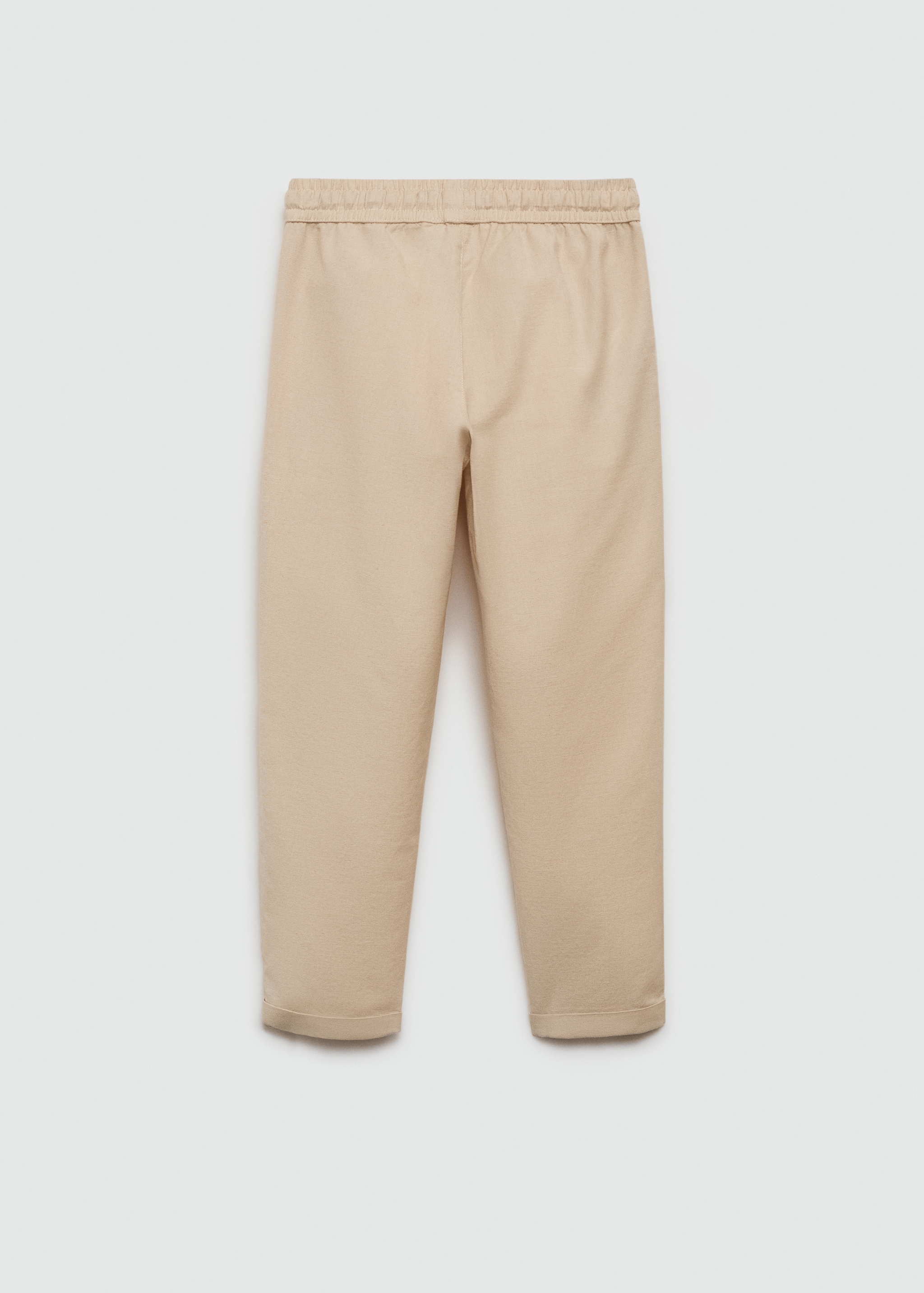 Льняные брюки с эластичным поясом - Обратная сторона изделия