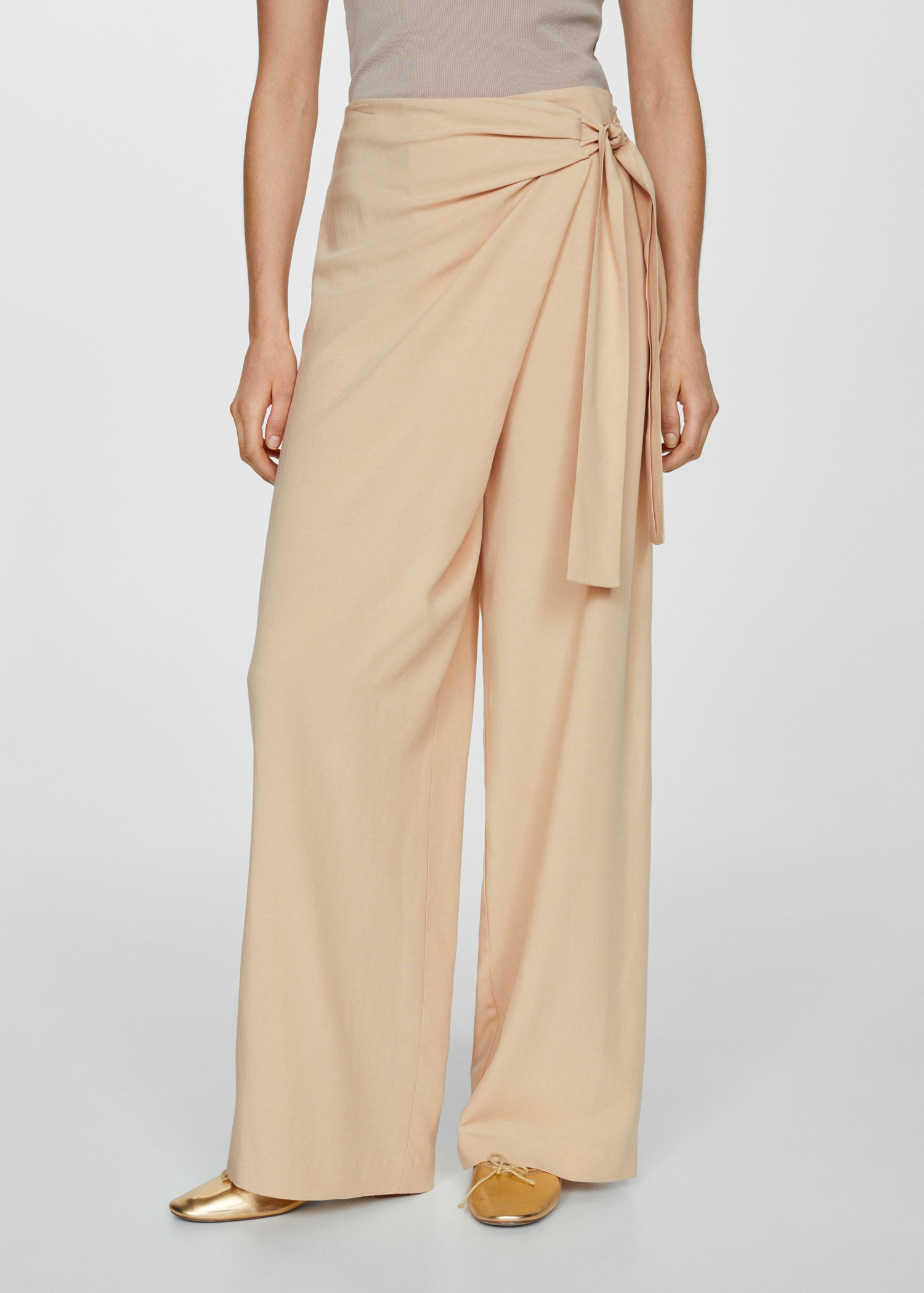 Lyocell trousers with knot detail - Medium plane