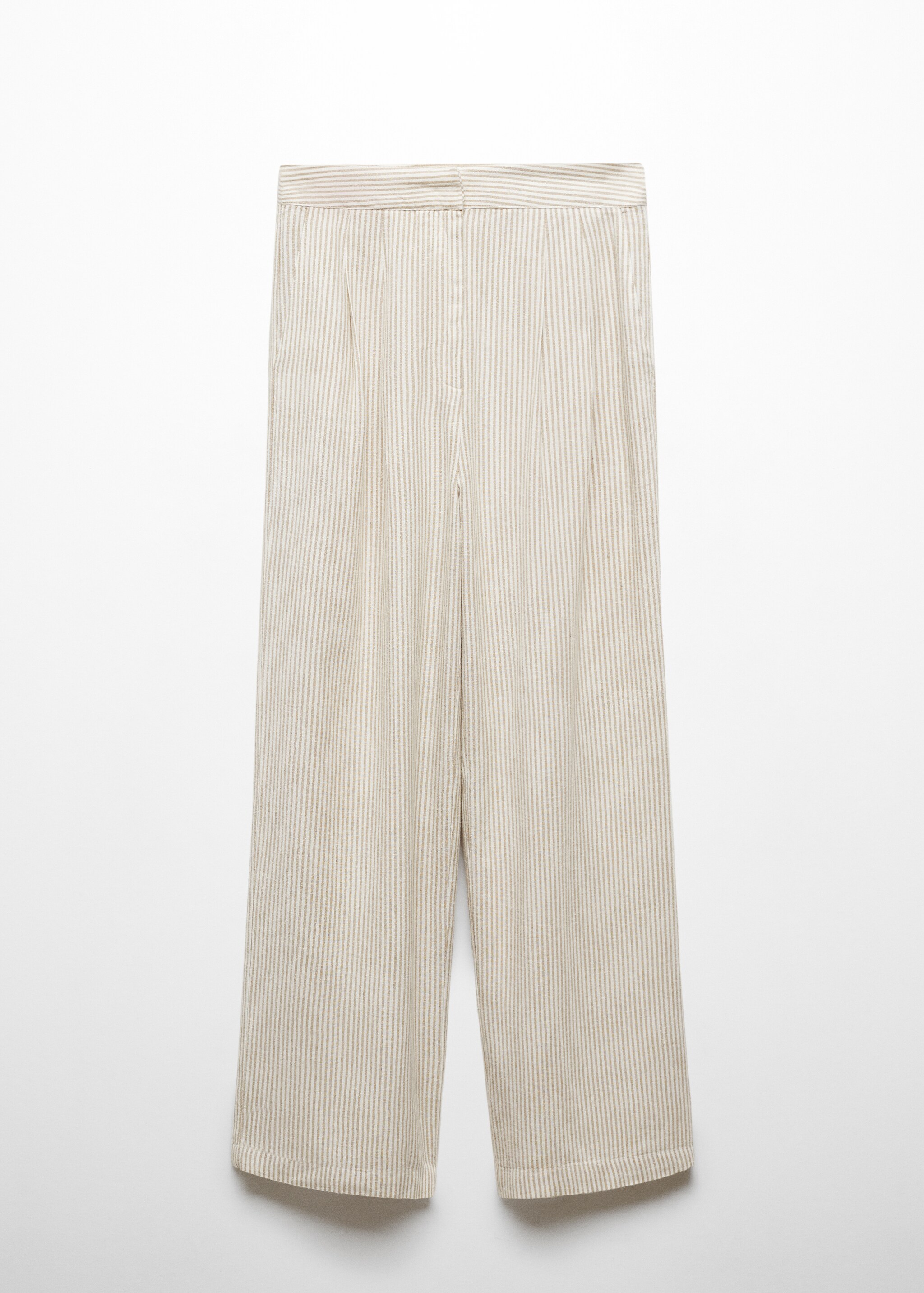 Pantaloni de costum din in cu dungi - Articol fără model