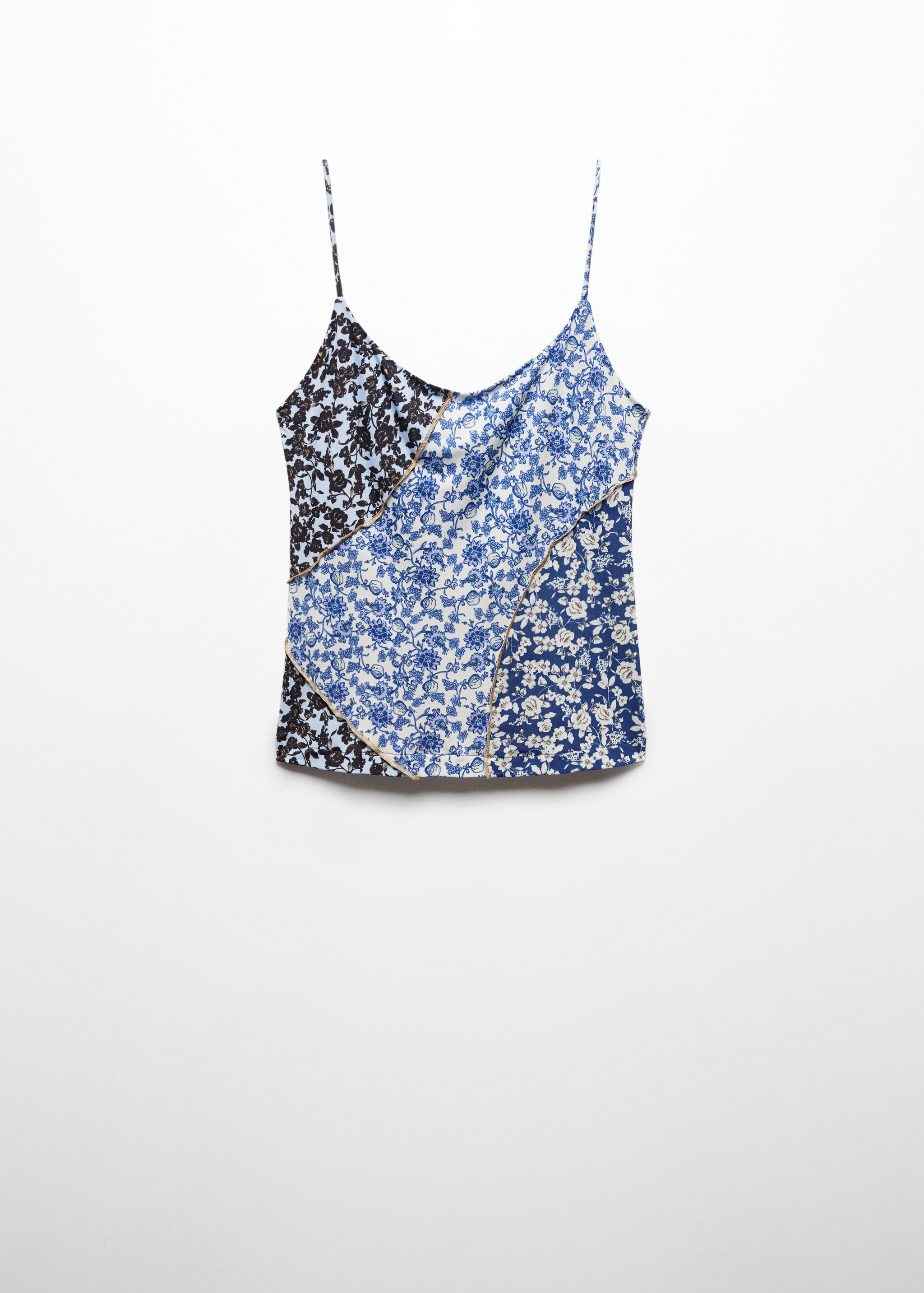 Printed top with contrast stitching - Article without model