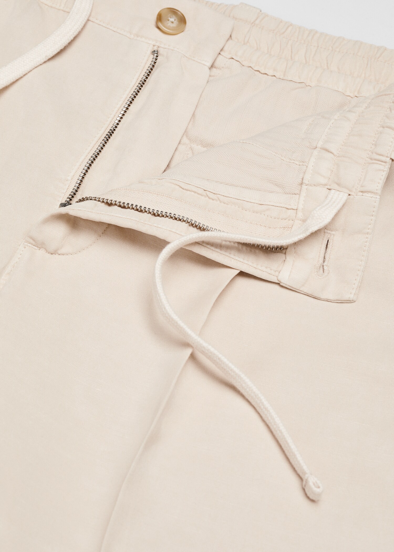 Pantalon slim-fit mélange de lin cordon - Détail de l'article 8