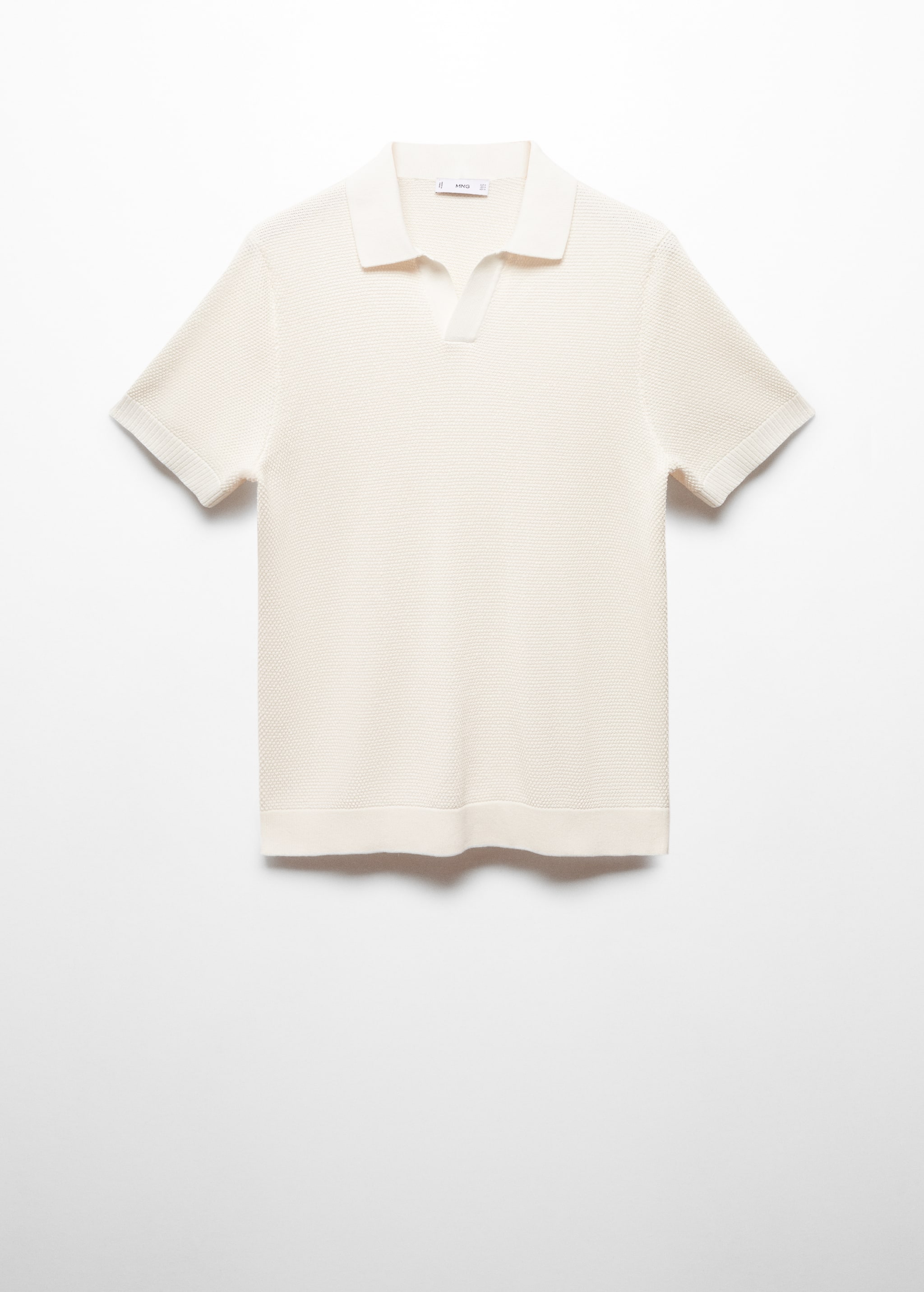 Structured knitted polo shirt - Article without model