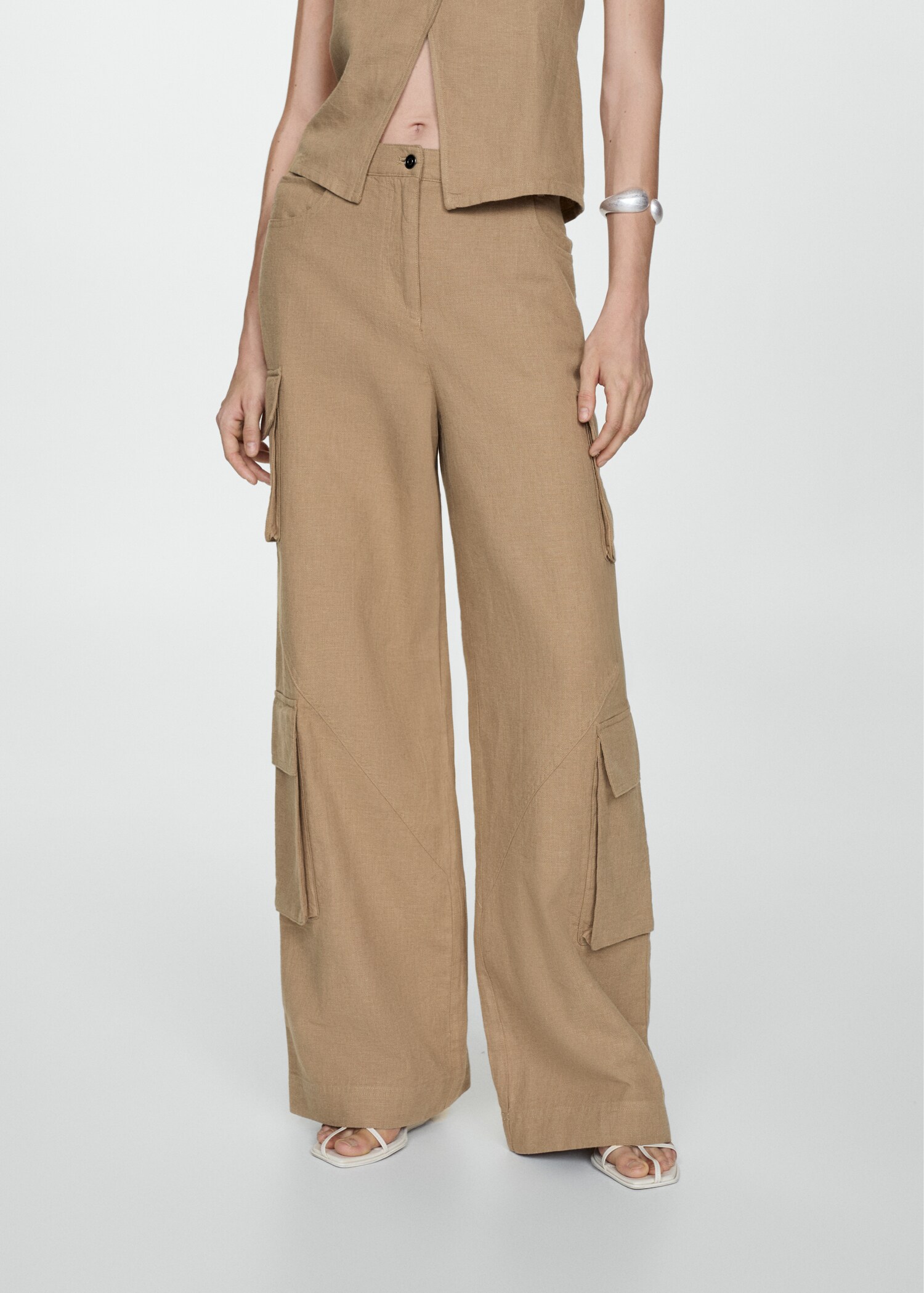 Cotton cargo trousers - Medium plane