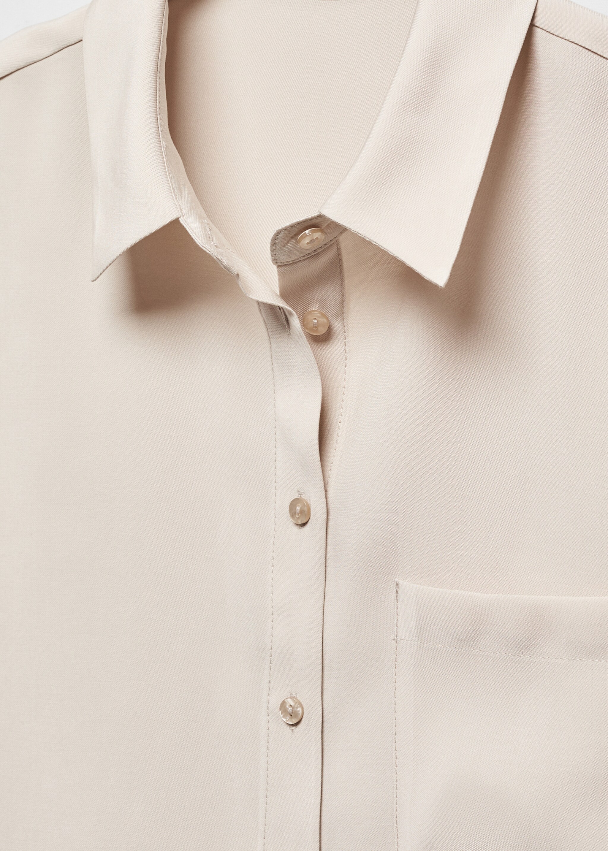 Short sleeve pocket shirt - Details of the article 8, Ecru. Ref: 67090420-00.