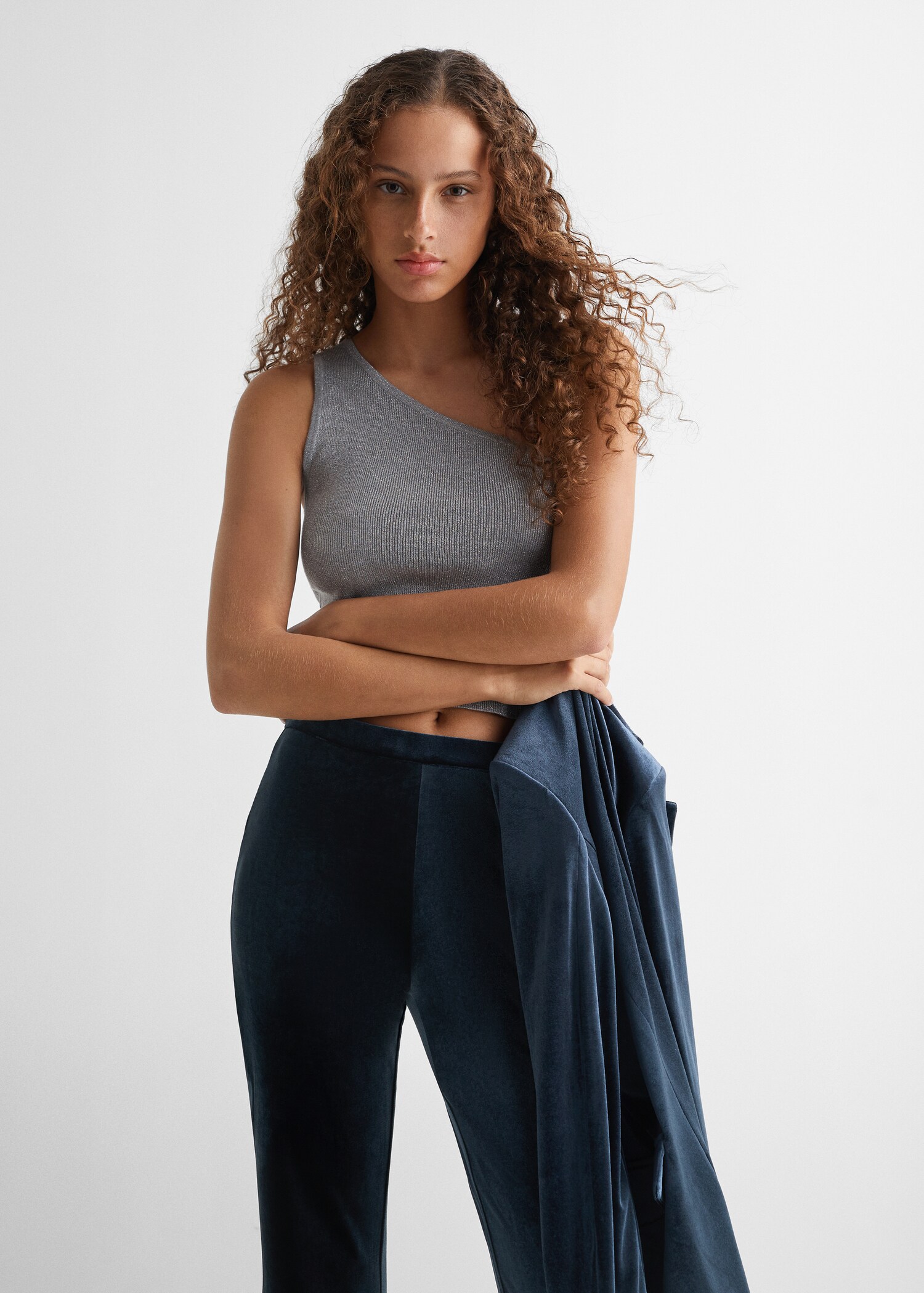 Straight velvet trousers - Medium plane