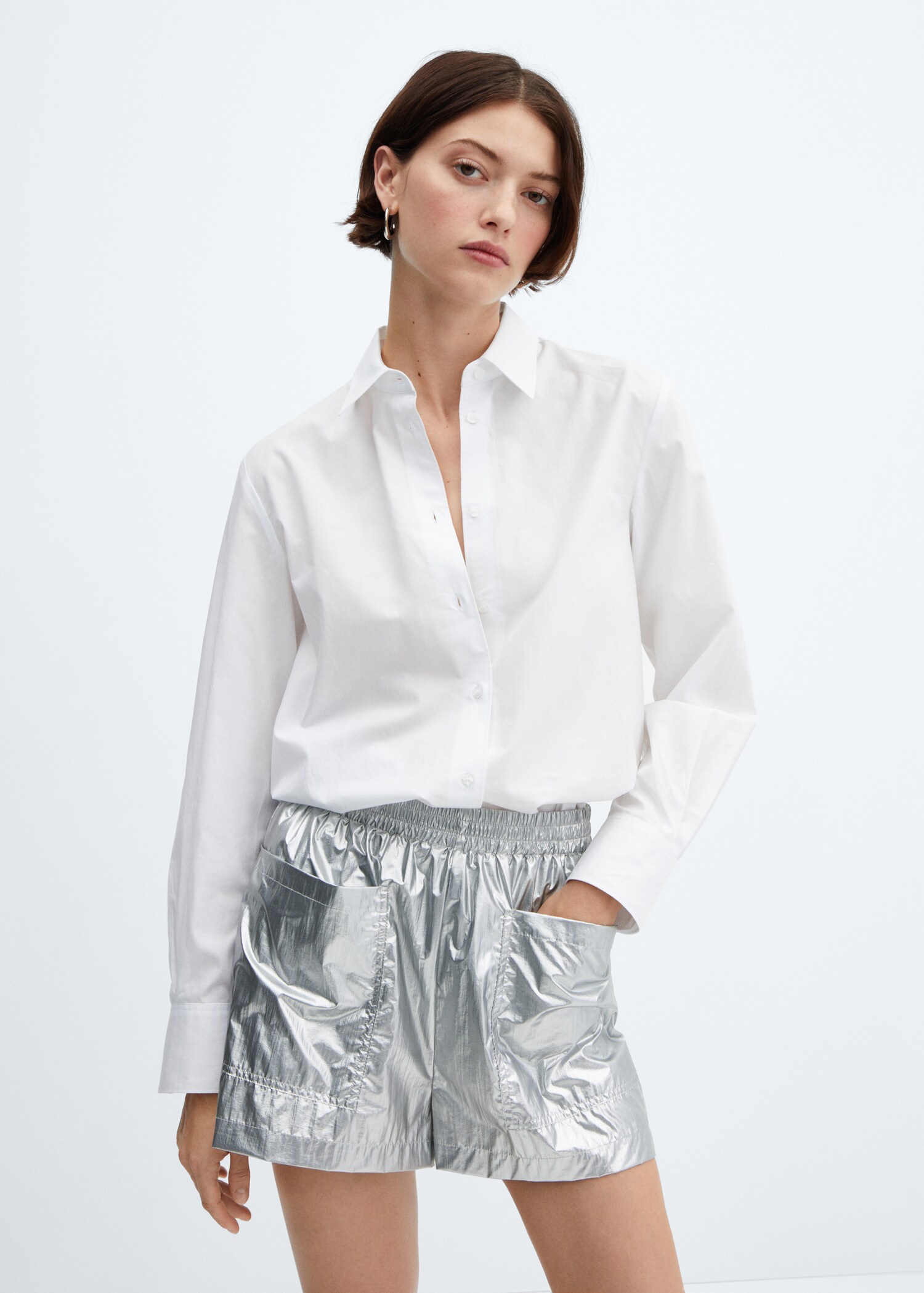 Short métallisé taille élastique - Détail de l'article 1