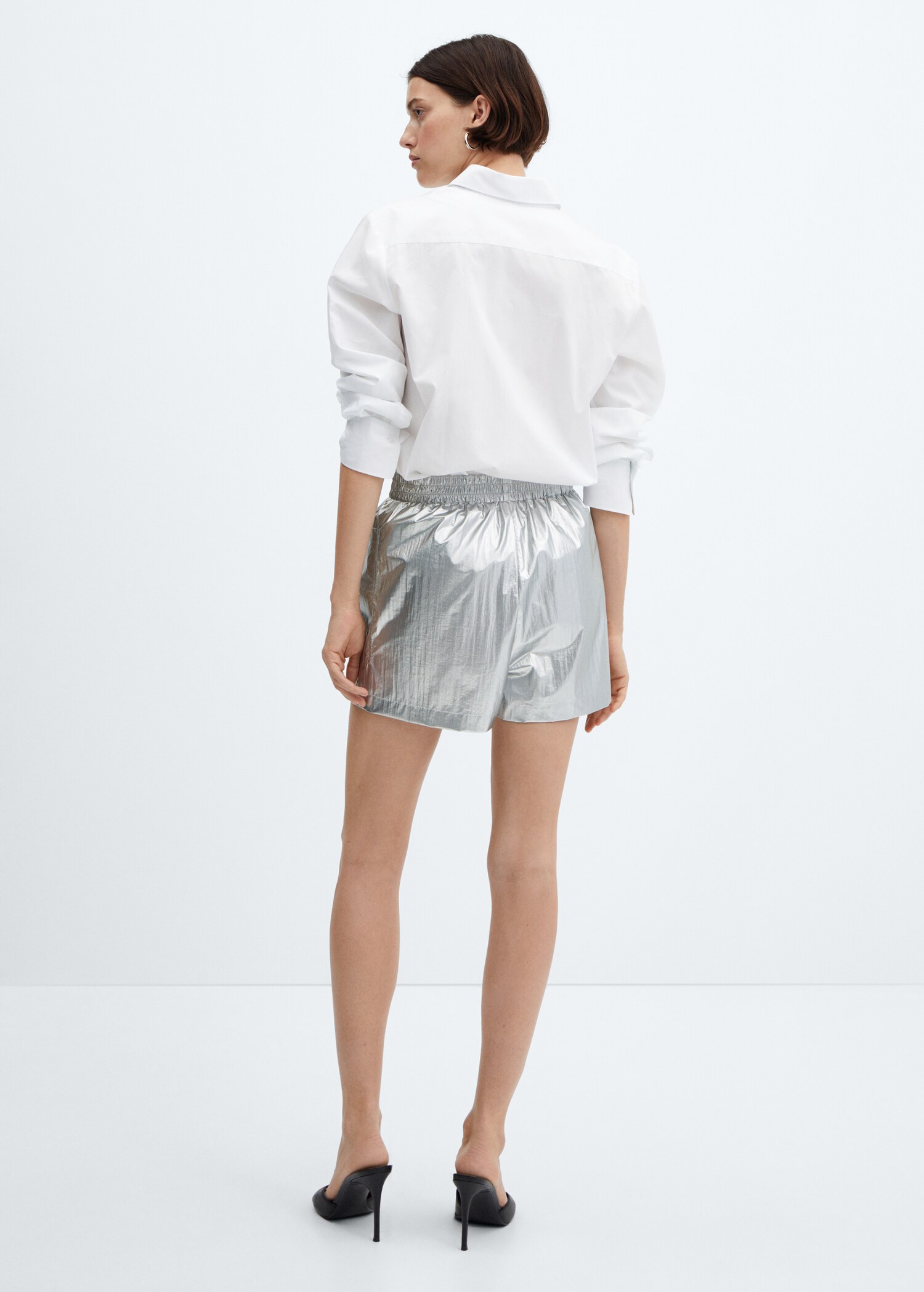 Short métallisé taille élastique - Verso de l’article