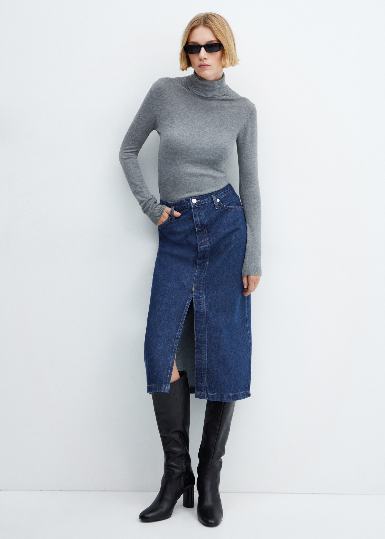 Denim midi-skirt - Details of the article 2