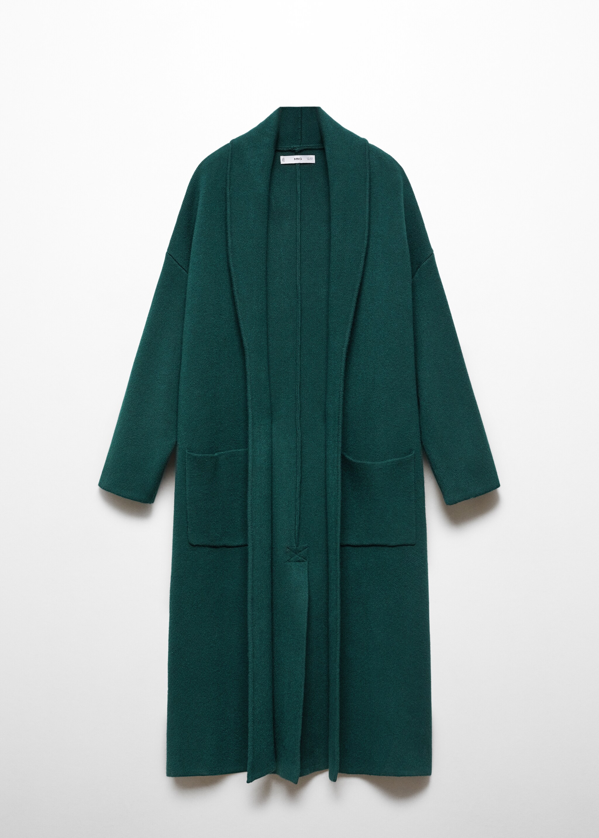 Объемное пальто из трикотажа с карманами - Изделие без модели