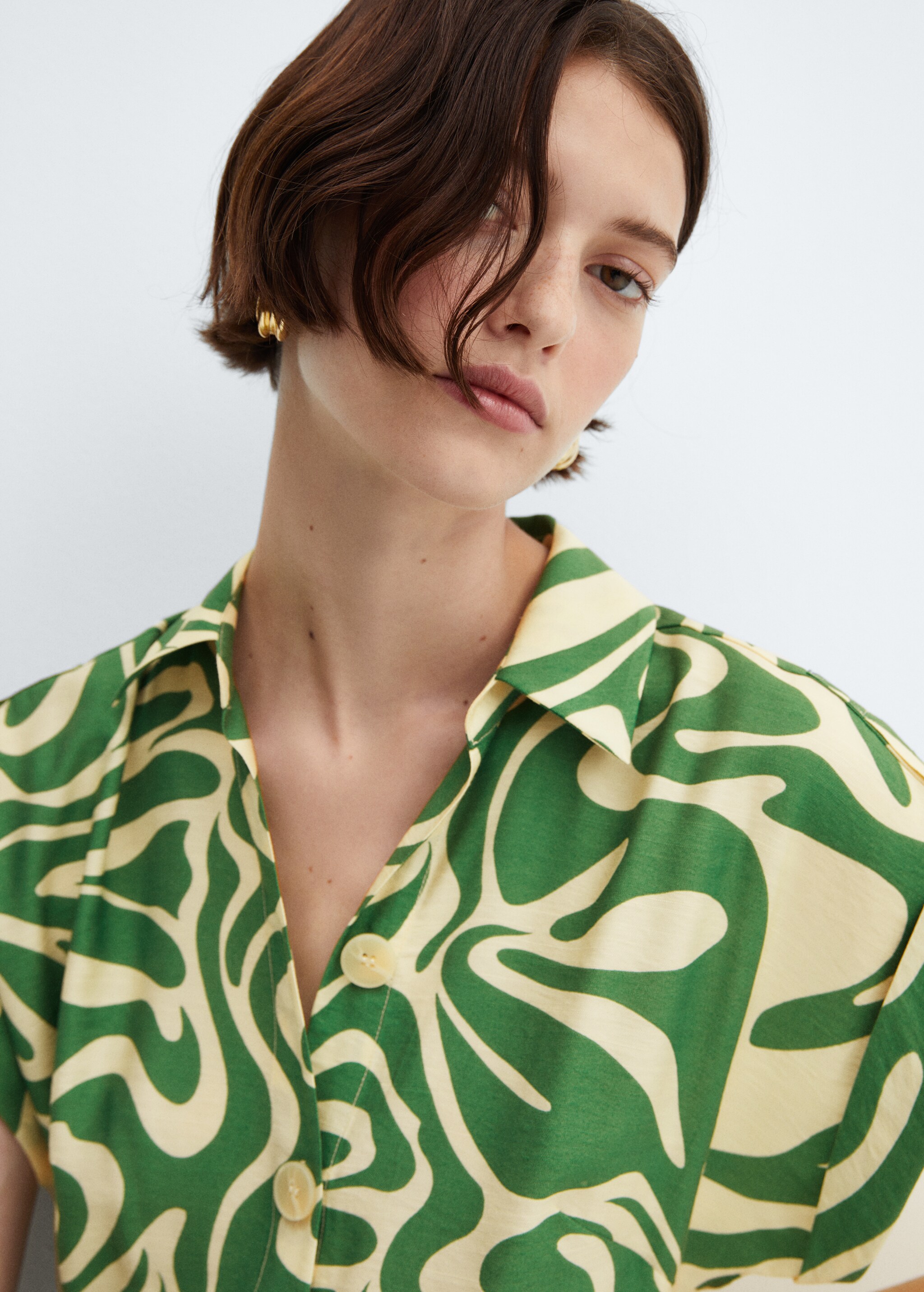 Printed shirt jumpsuit - Details of the article 1