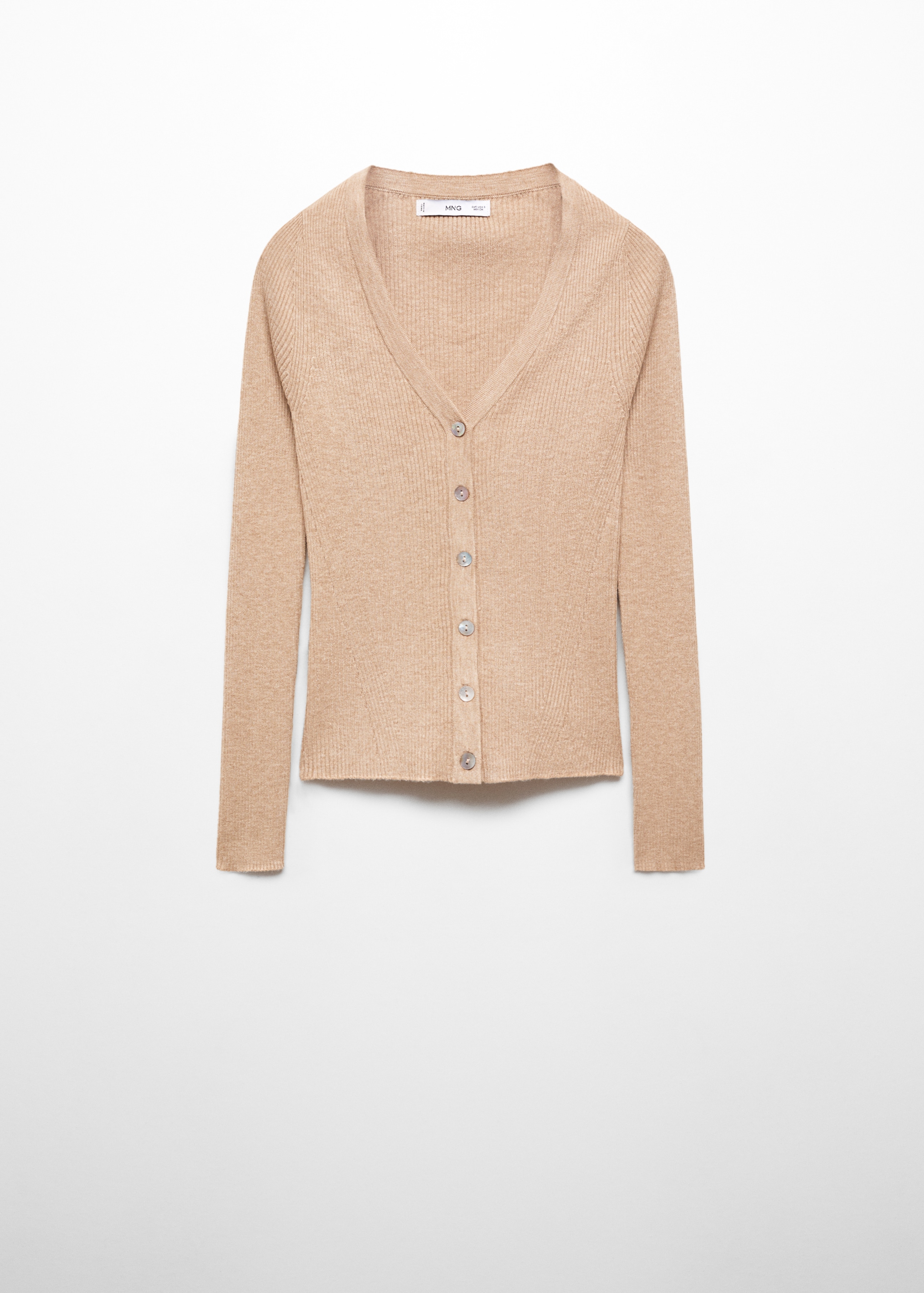 V-neck ribbed cardigan