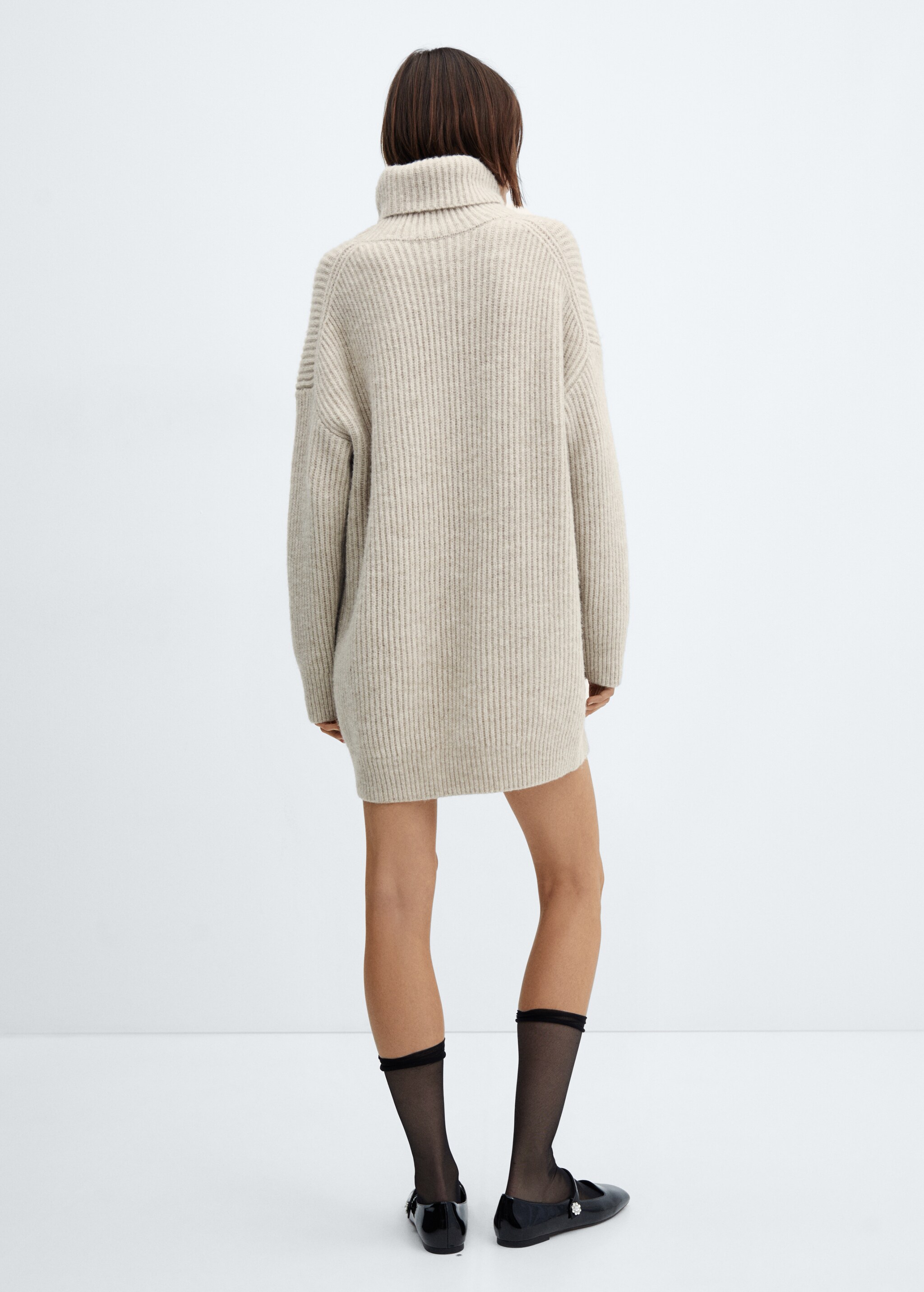 Ribbed turtleneck dress  - Reverse of the article